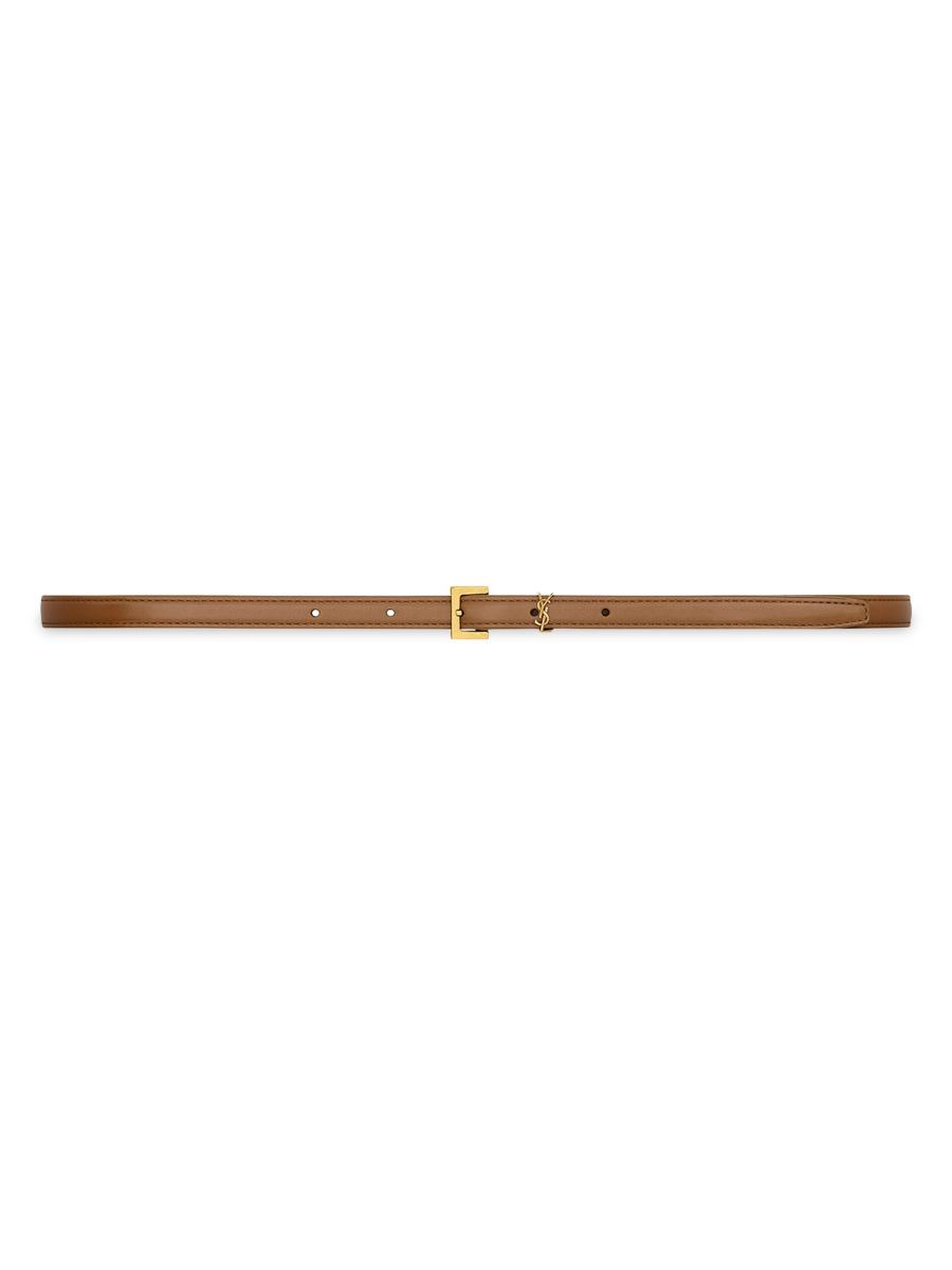 Saint Laurent Cassandre Extra Thin Belt in Smooth Leather
