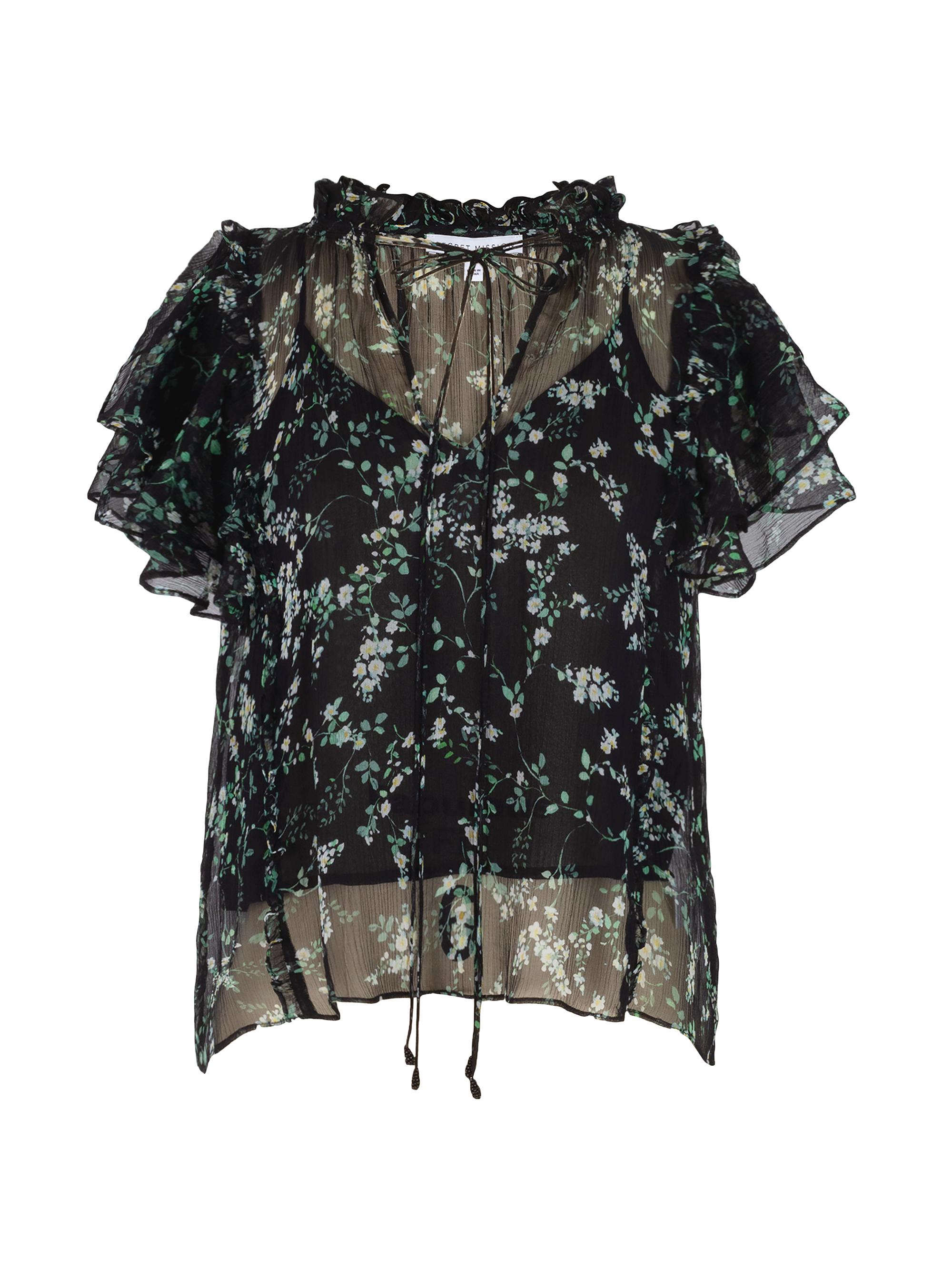 Secret Mission Women's Provence Katherine Blouse - Green Garden Flower