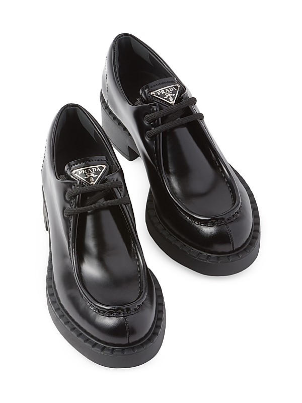 Shop Prada Brushed Leather Lace-Up Shoes | Saks Fifth Avenue Shop Prada Brushed Leather Lace-Up Shoes | Saks Fifth Avenue