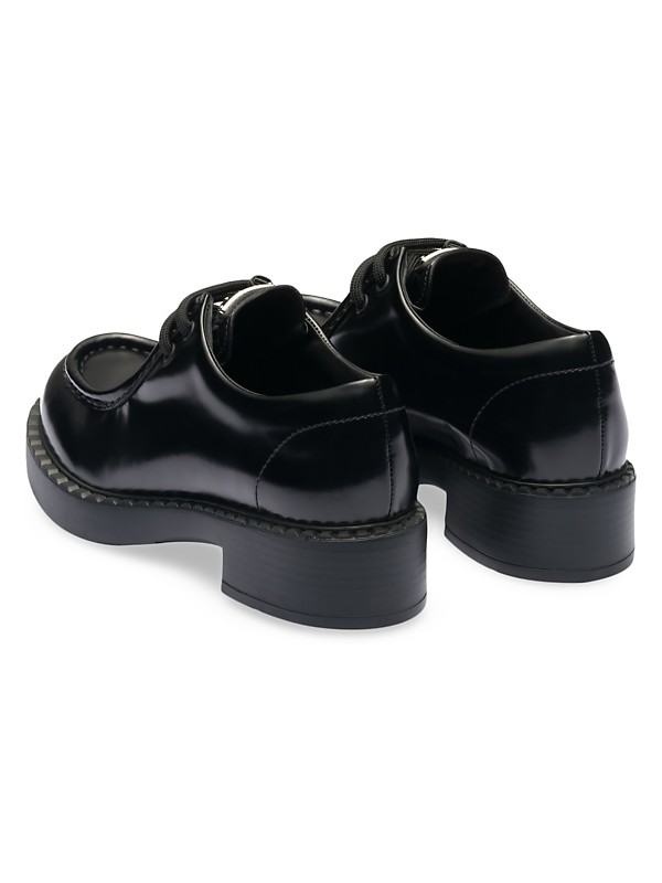 Shop Prada Brushed Leather Lace-Up Shoes | Saks Fifth Avenue Shop Prada Brushed Leather Lace-Up Shoes | Saks Fifth Avenue