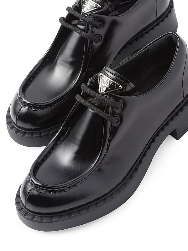 Shop Prada Brushed Leather Lace-Up Shoes | Saks Fifth Avenue Shop Prada Brushed Leather Lace-Up Shoes | Saks Fifth Avenue