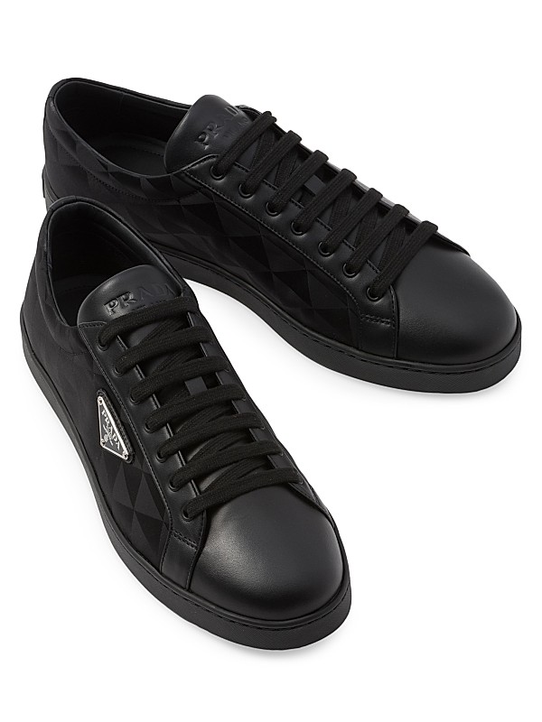 Shop Prada Leather and Re-Nylon Sneakers | Saks Fifth Avenue Shop Prada Leather and Re-Nylon Sneakers | Saks Fifth Avenue