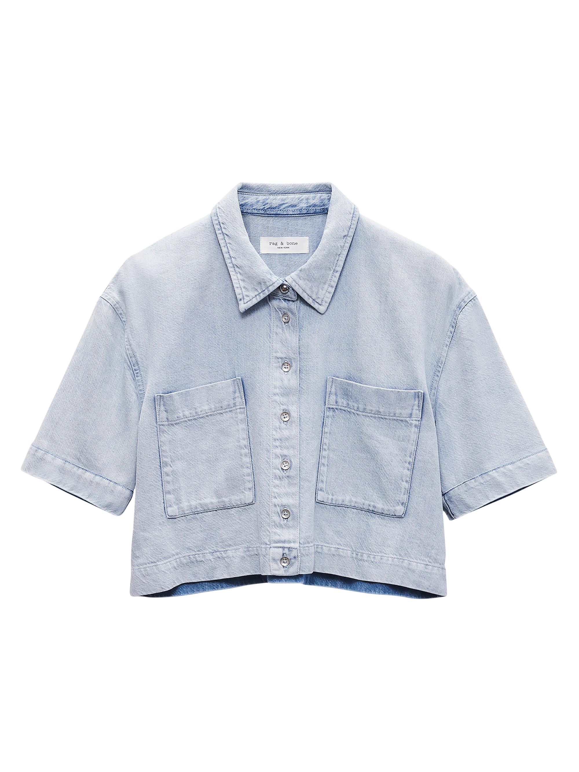 rag & bone Women's Aliah Ultra-Featherweight Denim Crop Top - Aliah