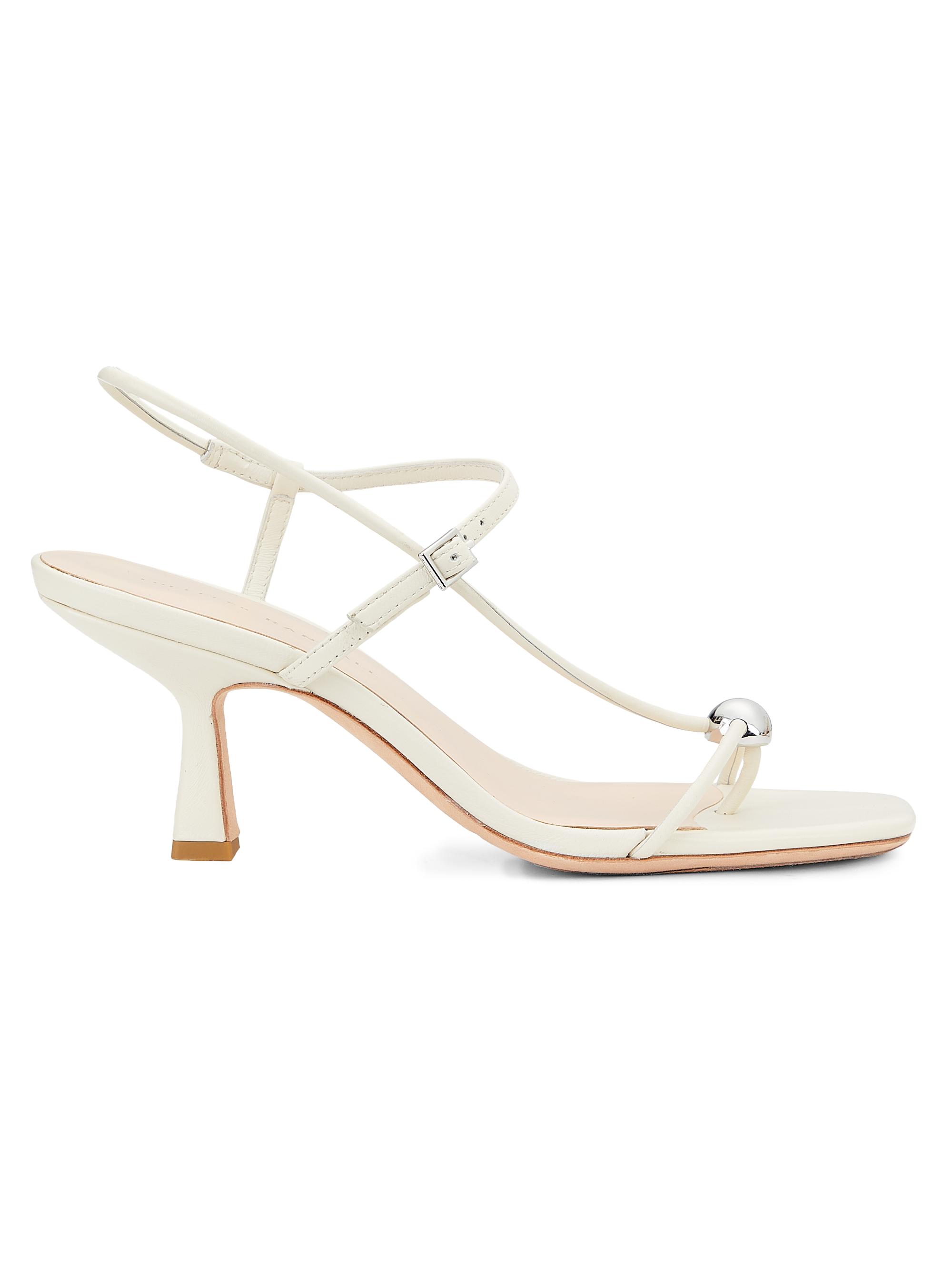 Loeffler Randall Women's Triana 70MM Leather Sandals - White | Thumbnail 7