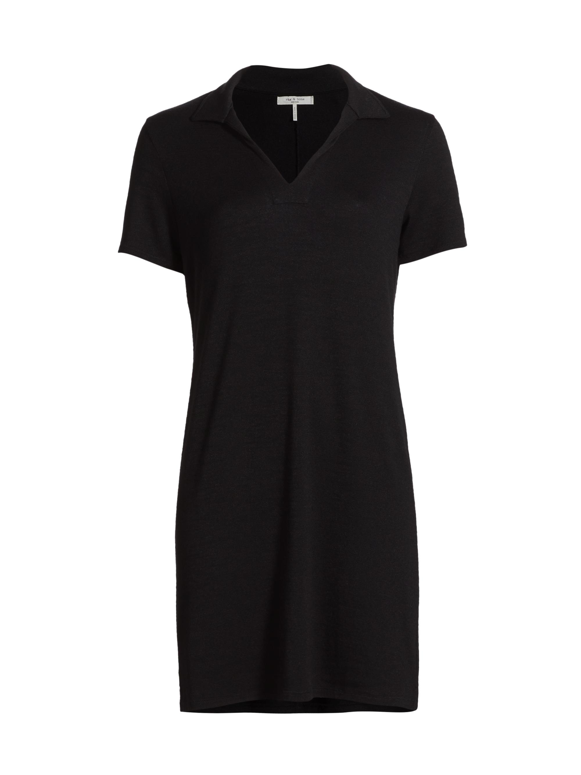 rag & bone Women's Knit Polo Minidress - Black