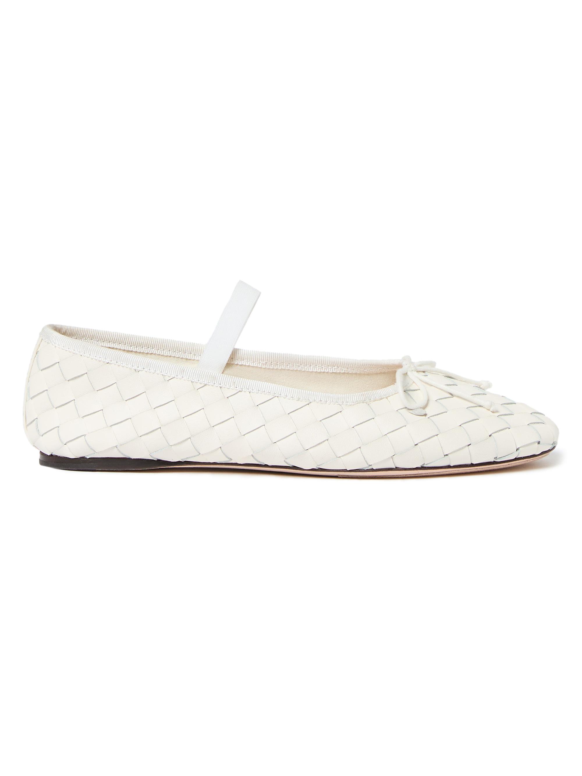 Loeffler Randall Women's Leonie Leather Ballet Flats - Cream | Thumbnail 6