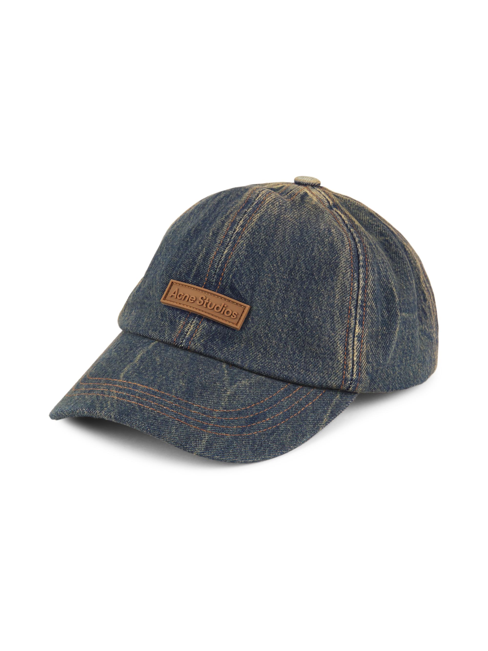 Acne Studios Men's Carliy Matrix Denim Cap - Dark Blue