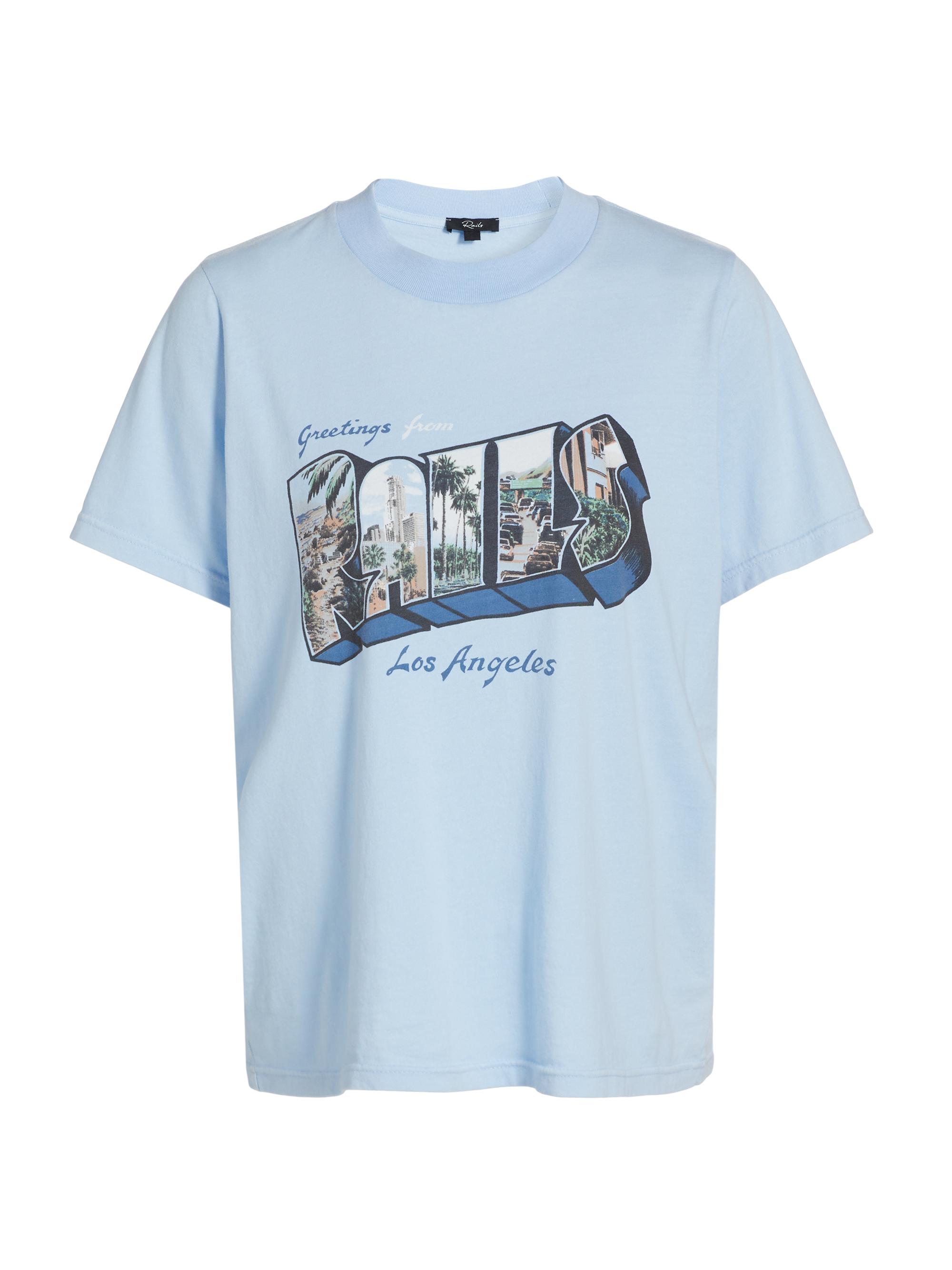 Rails Women's Boyfriend Graphic Logo T-Shirt -  Blue La Postcard