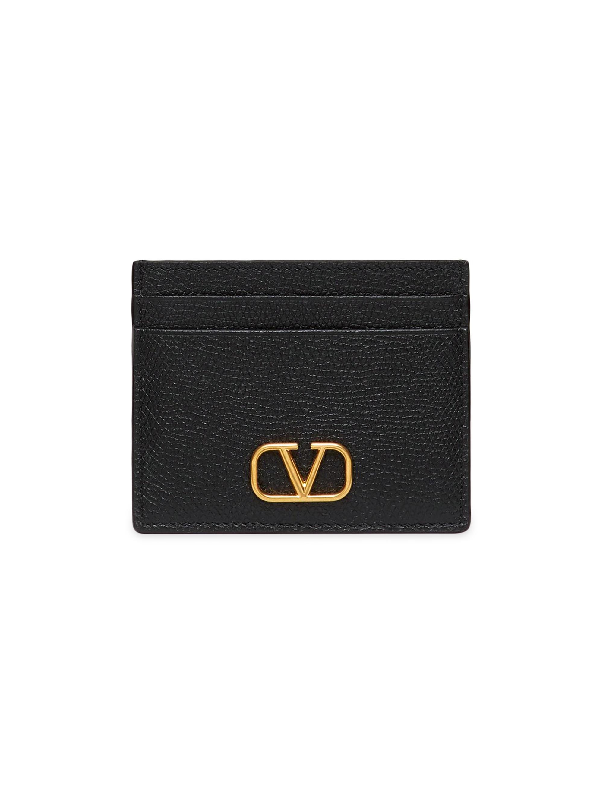 Valentino Garavani Women's Vlogo Signature Grainy Calfskin Cardholder - Black