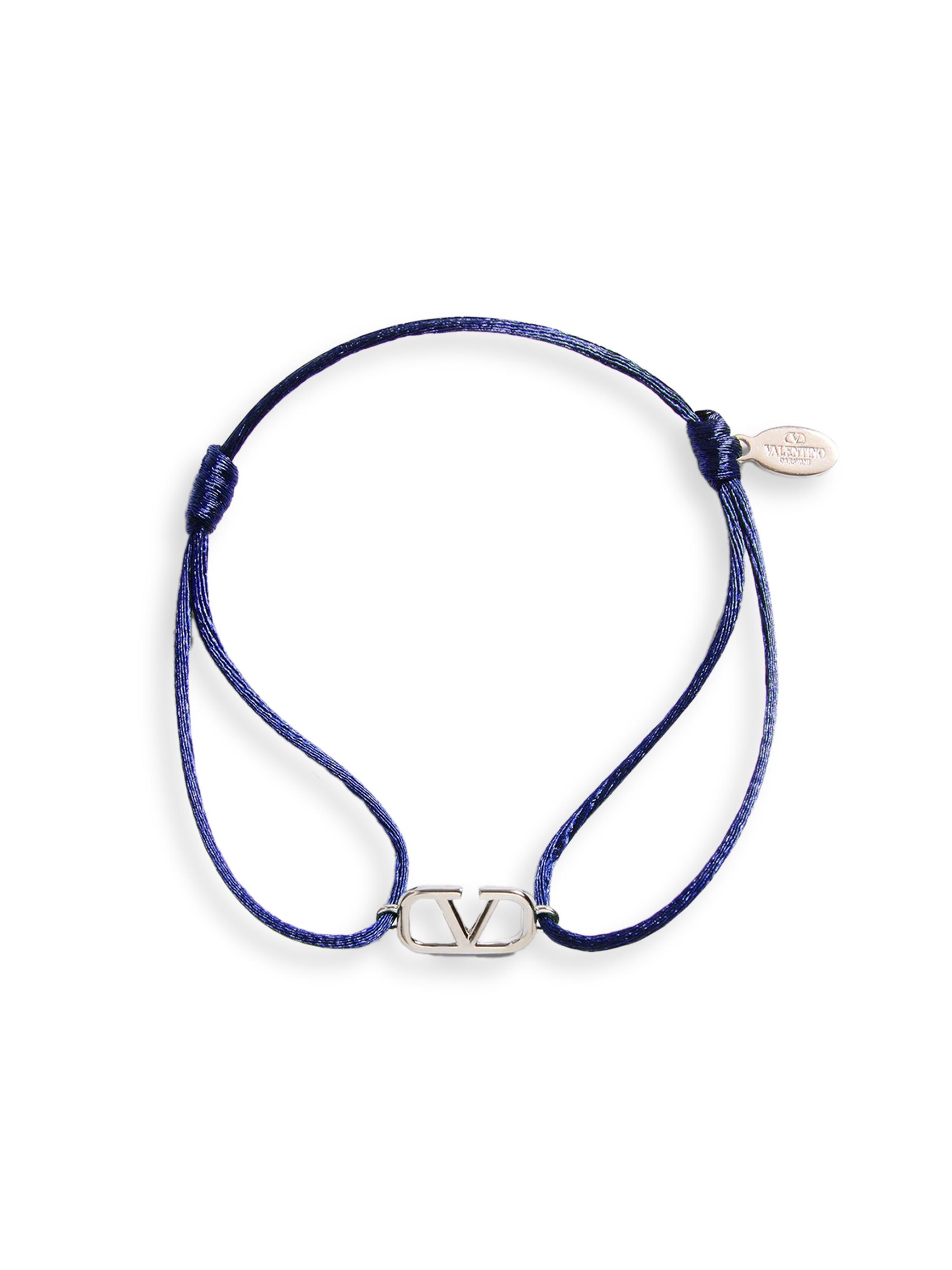 Valentino Garavani Men's Vlogo Signature Cotton Bracelet - Ultramarine