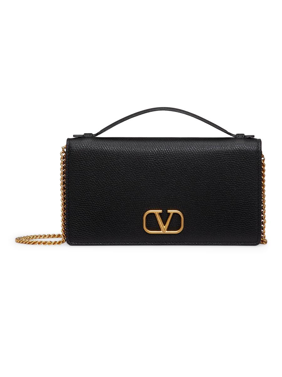 Valentino Garavani Vlogo Signature Grainy Calfskin Wallet