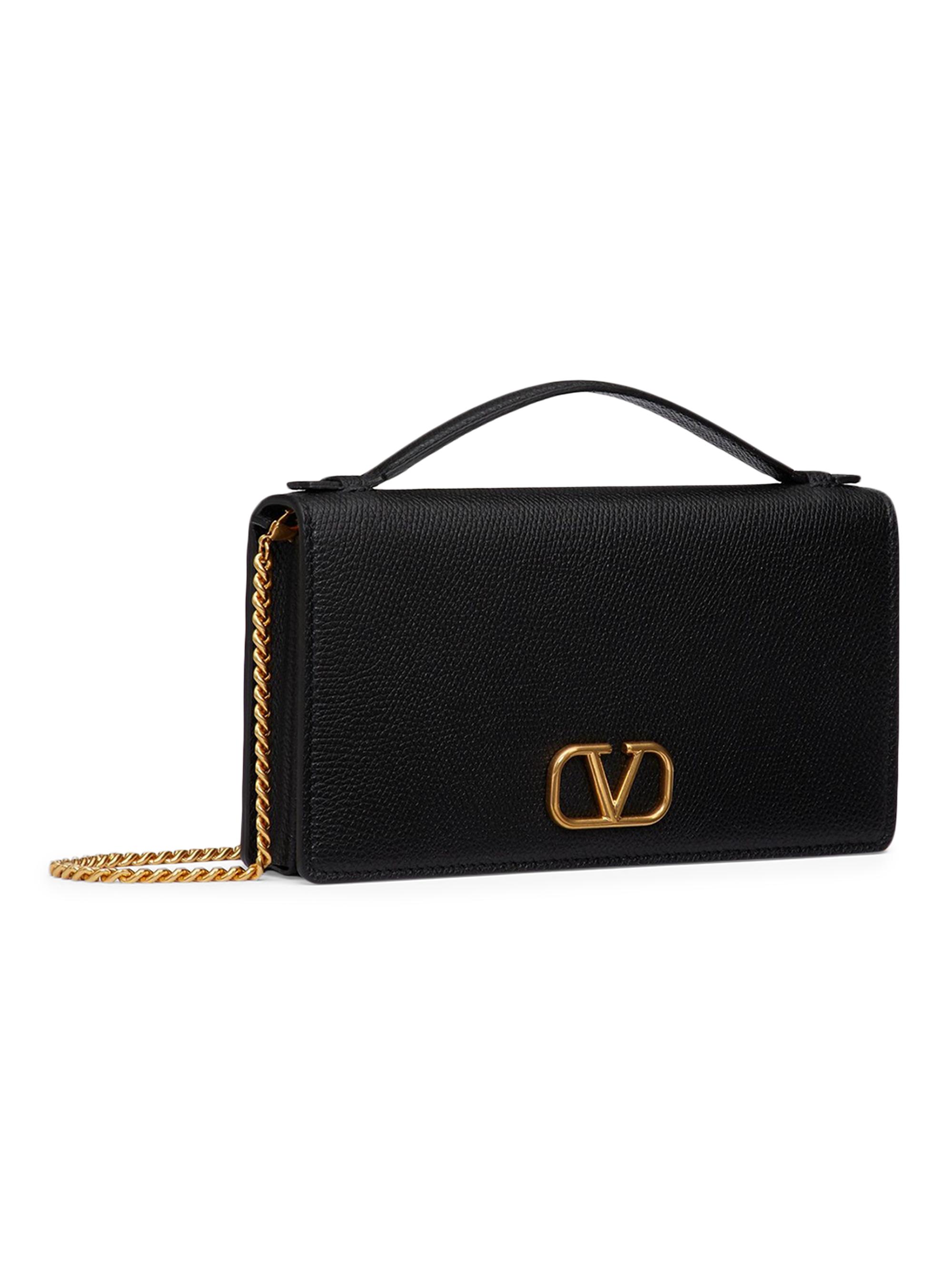 Valentino Garavani Vlogo Signature Grainy Calfskin Wallet with