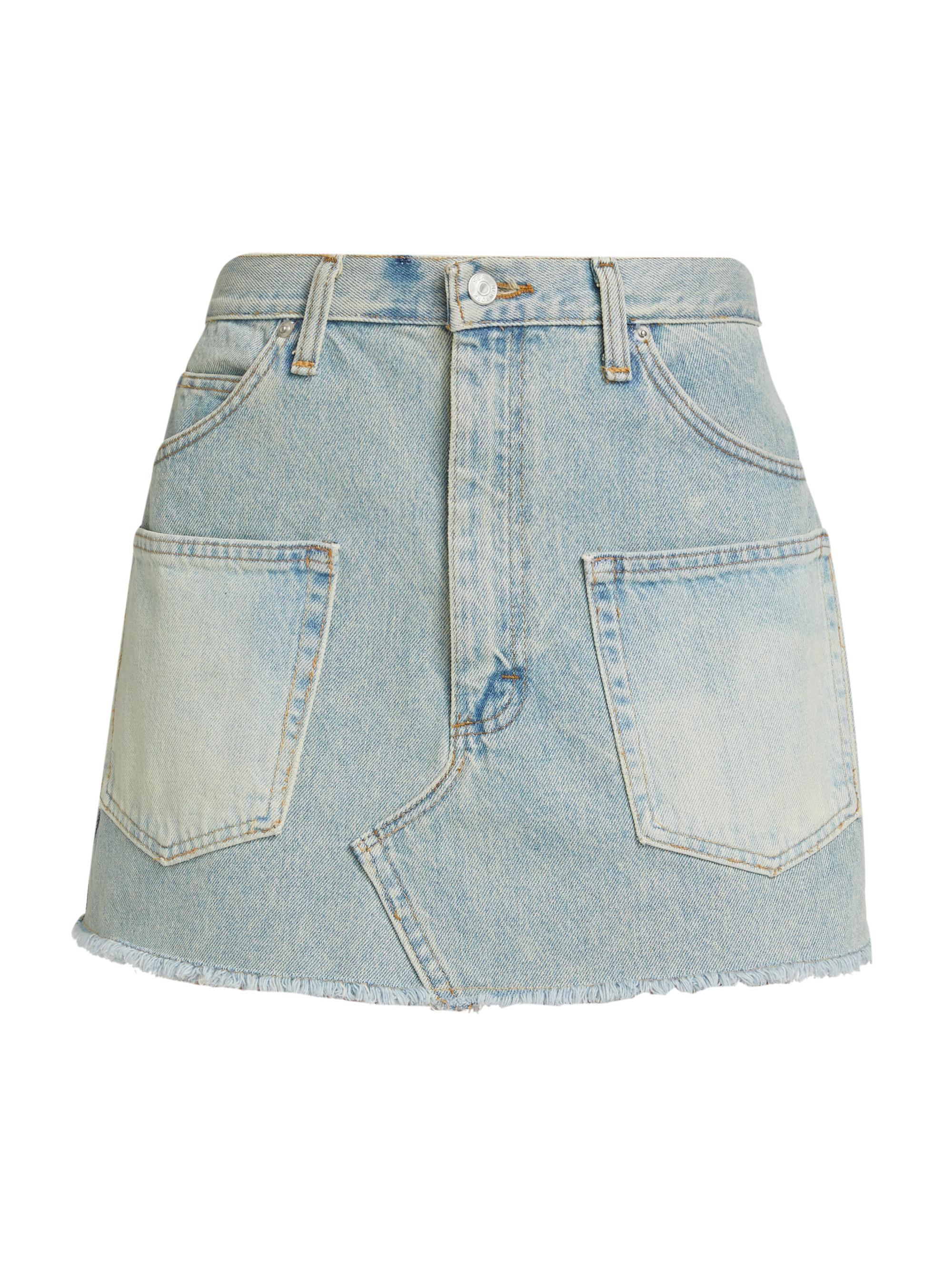 Sea Women's Alba Patch-Pocket Denim Miniskirt - Blue