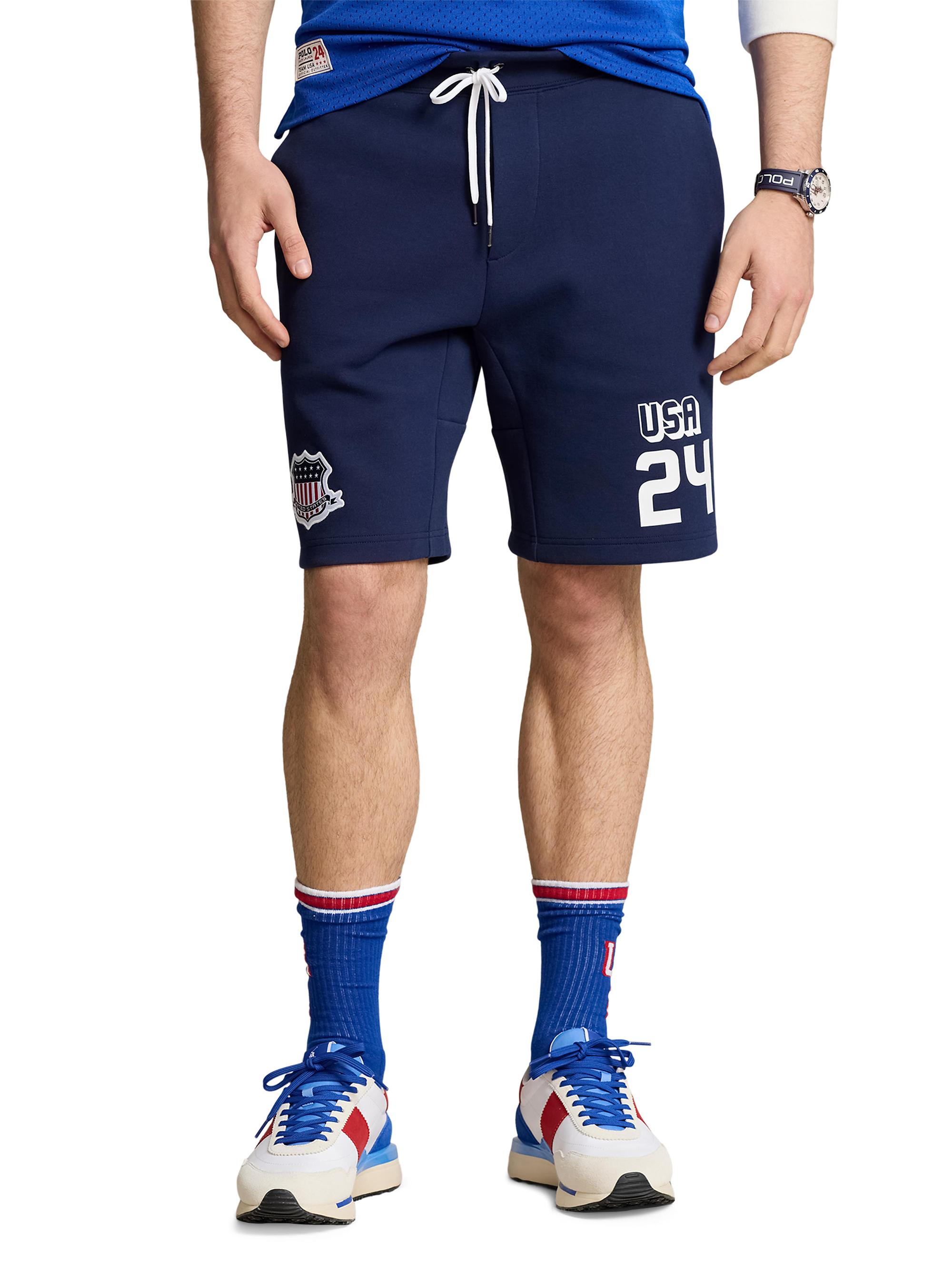 Polo Ralph Lauren Double-Knit Shield Patch Athletic Shorts Saks