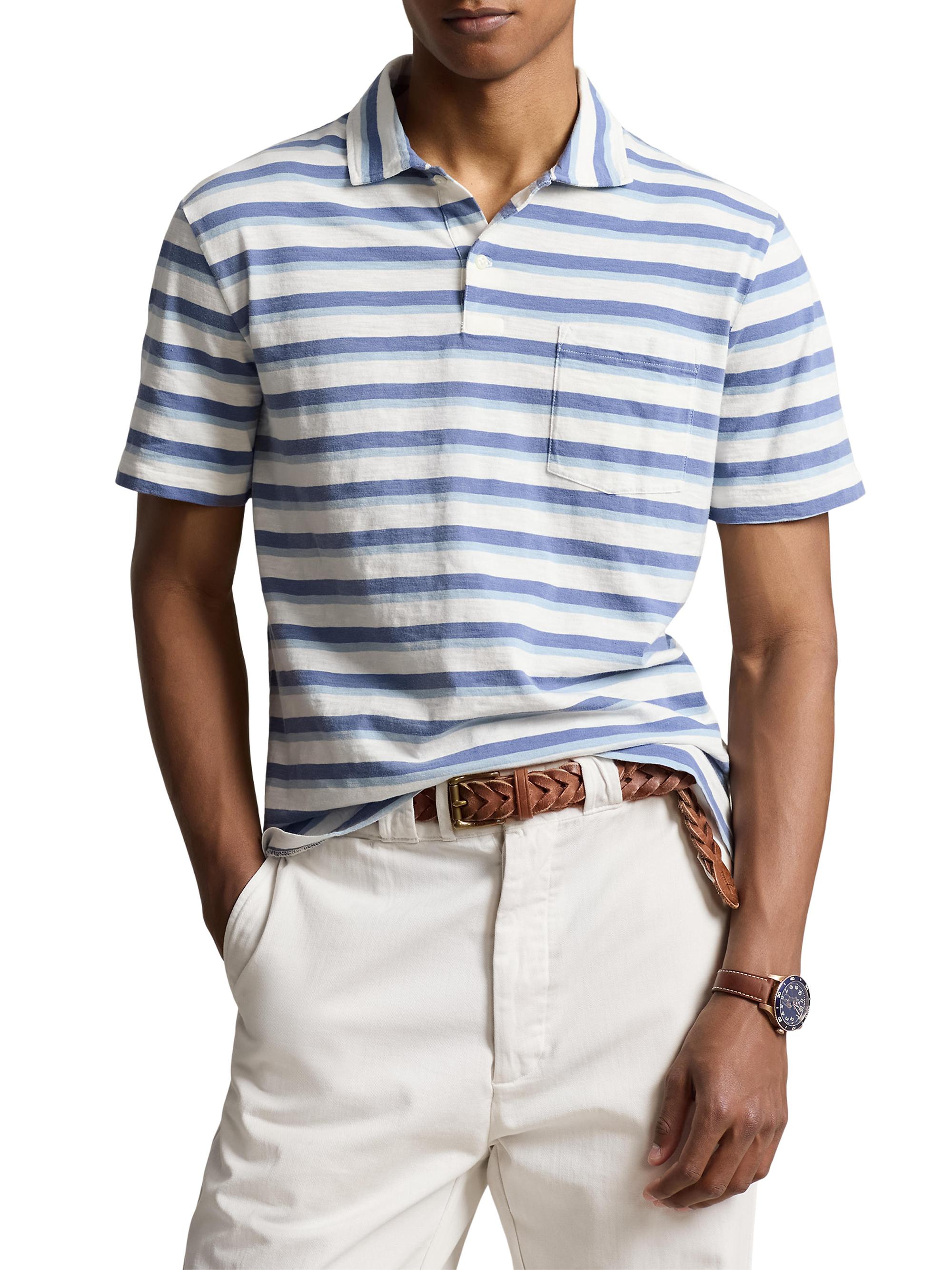 Polo Ralph Lauren Men's Striped Jersey Polo Shirt - Blue Heaven Multi