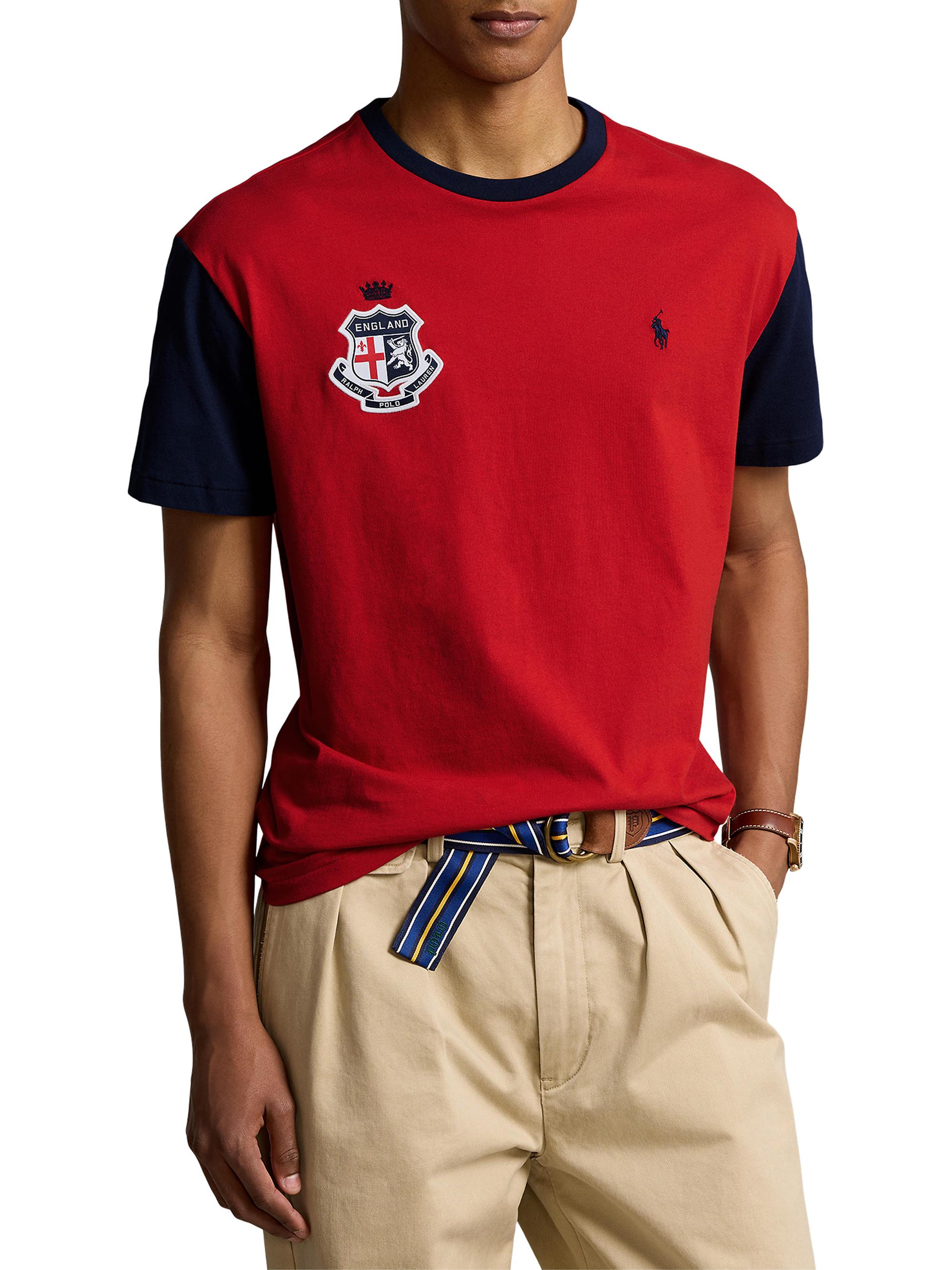 Polo Ralph Lauren Men's Short-Sleeve Jersey T-Shirt - Red Multi