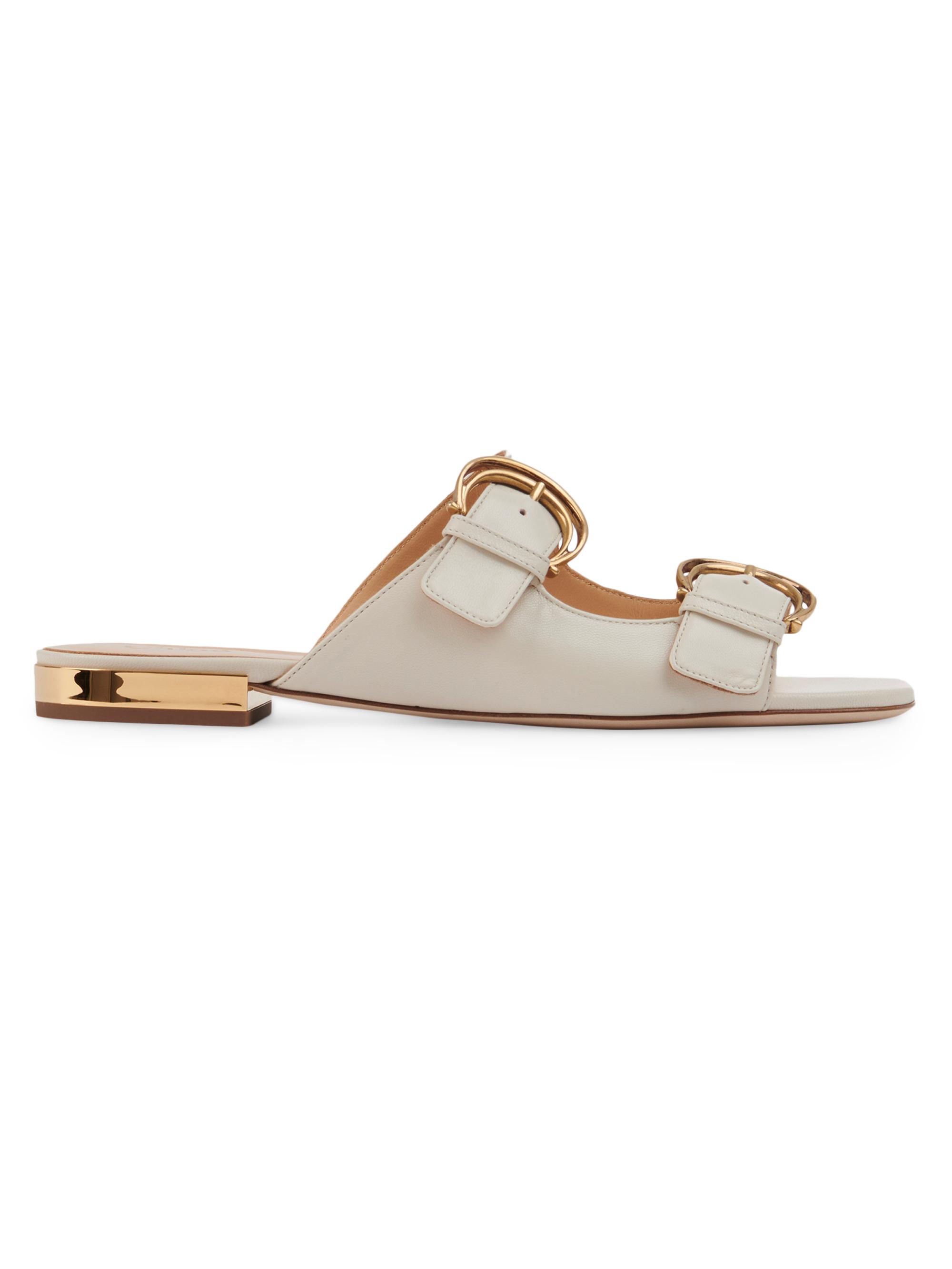 Chloé Women's Alize Leather Slides - Eggshell  Sandals