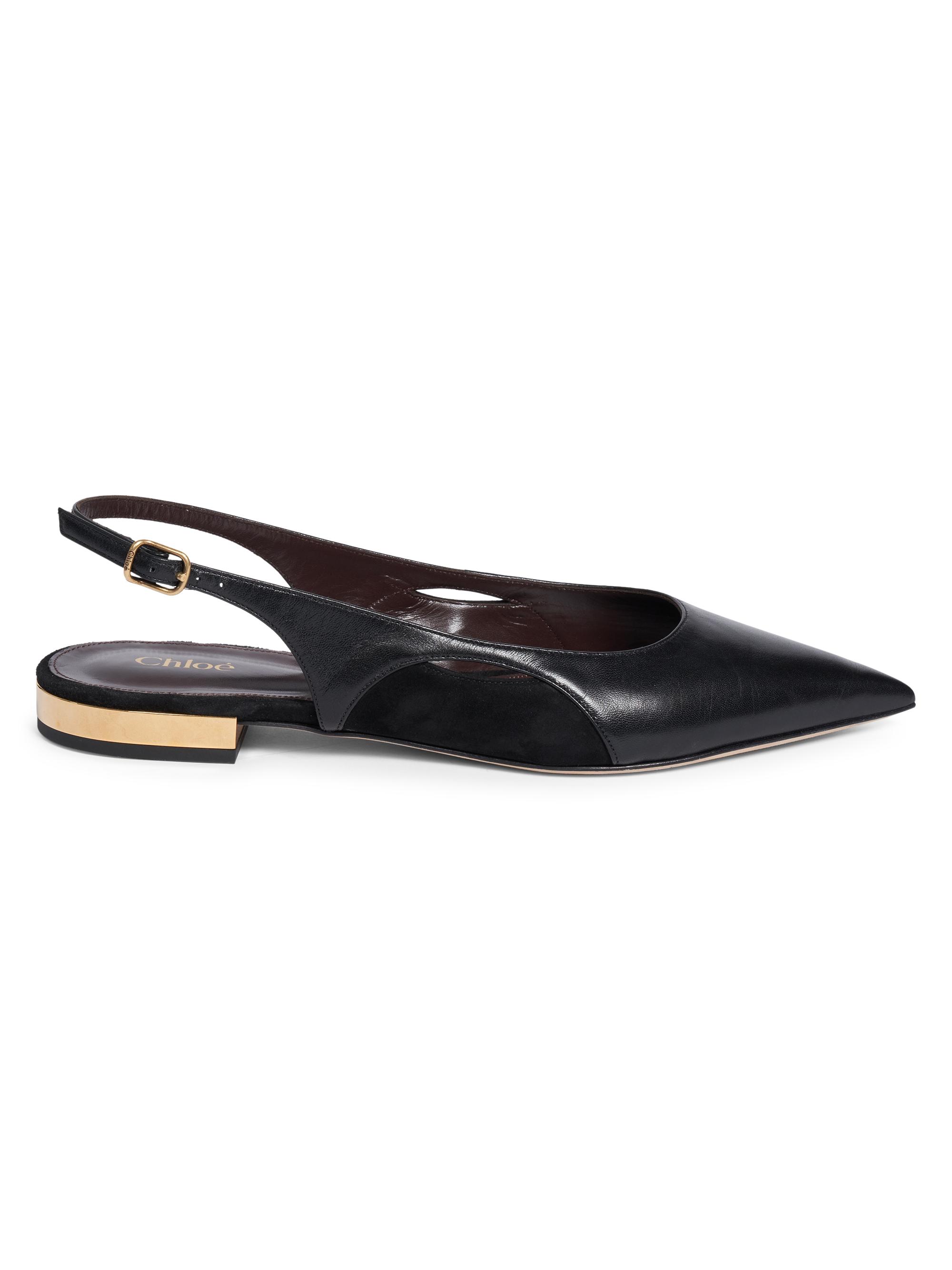 Chloé Women's Saada Leather Slingback Flats - Black