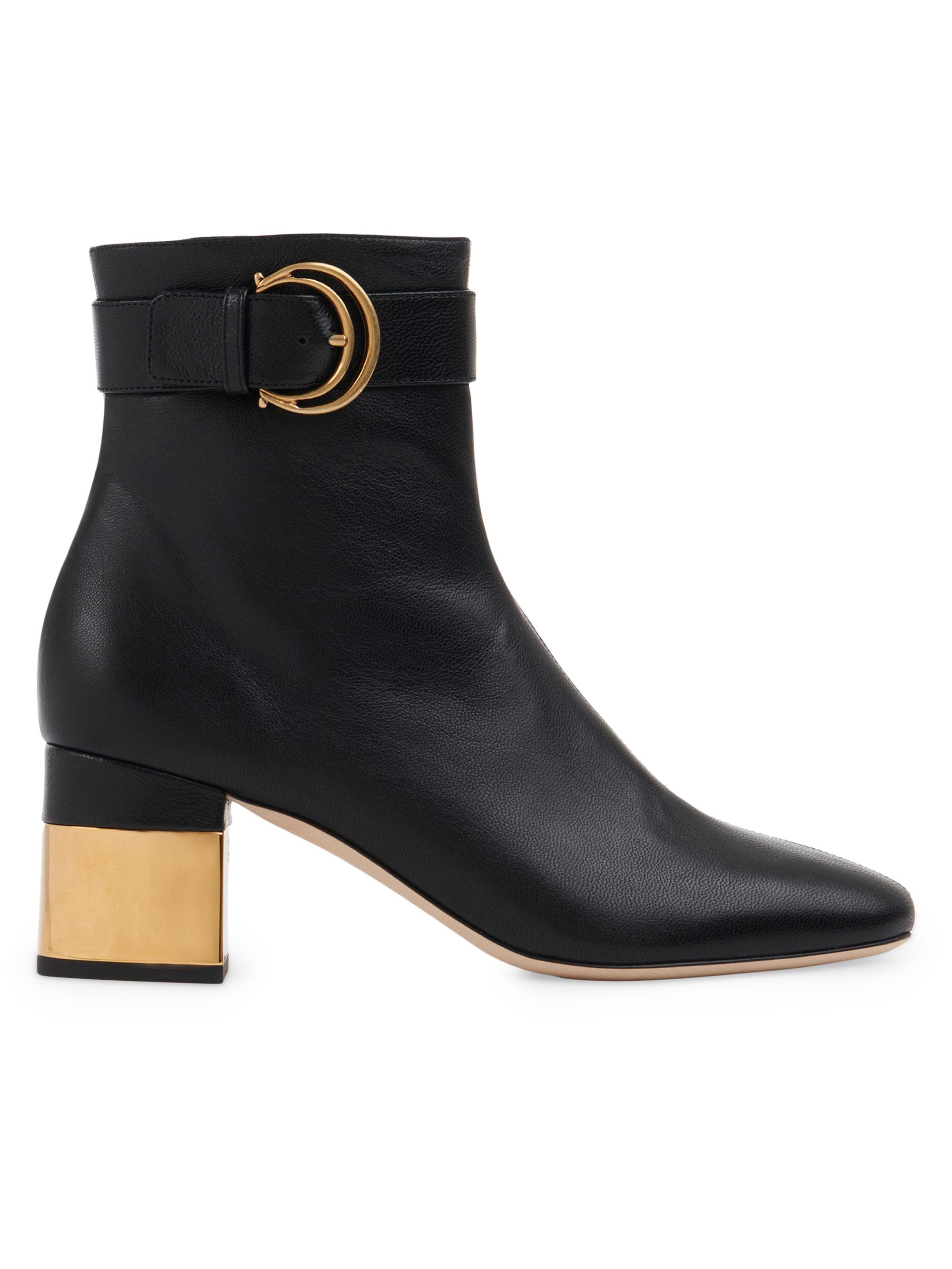 Chloé Women's Alize 65MM Leather Ankle Boots - Black