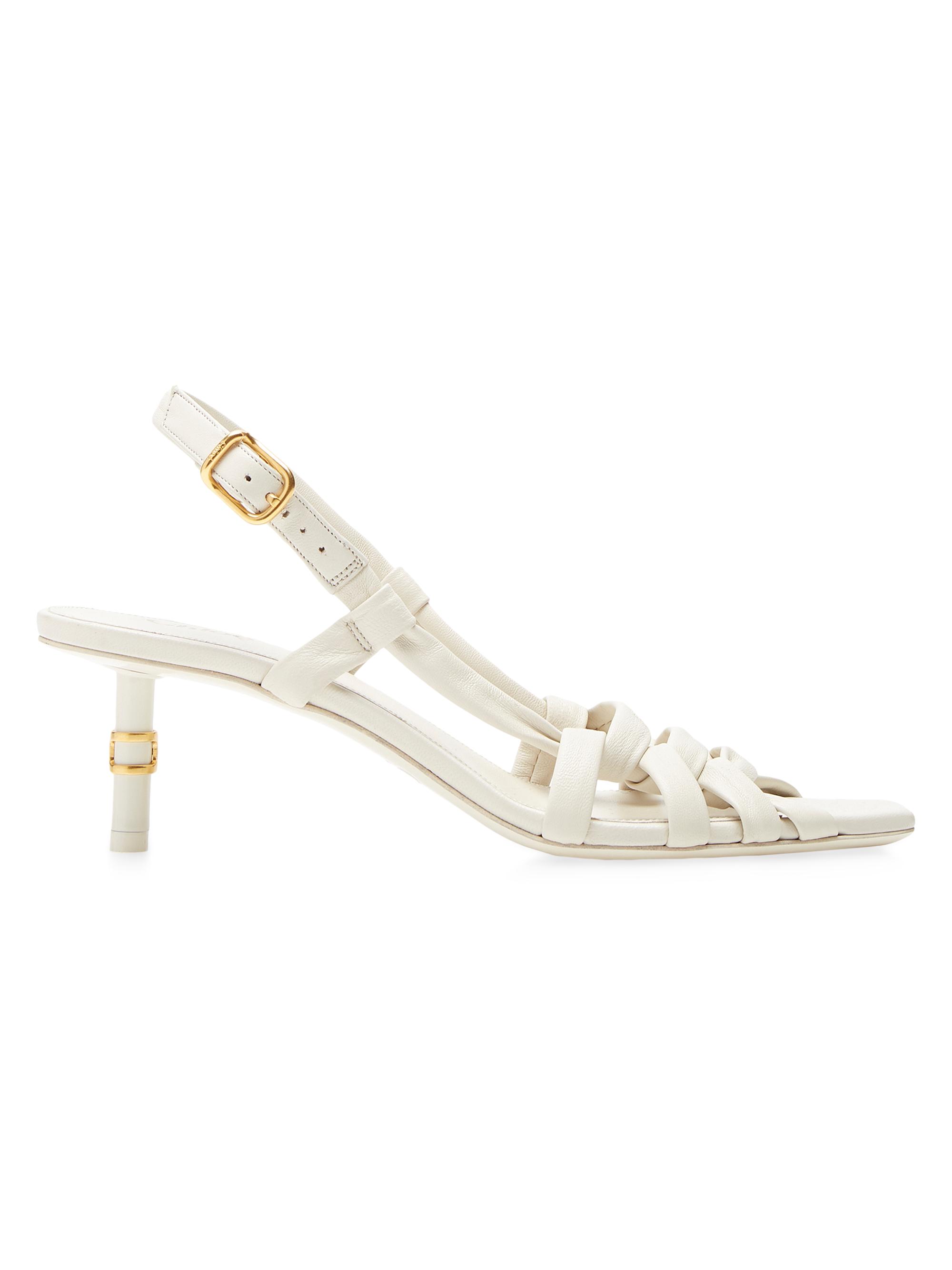 Chloé Women's Marcie 65MM Leather Sandals - Eggshell