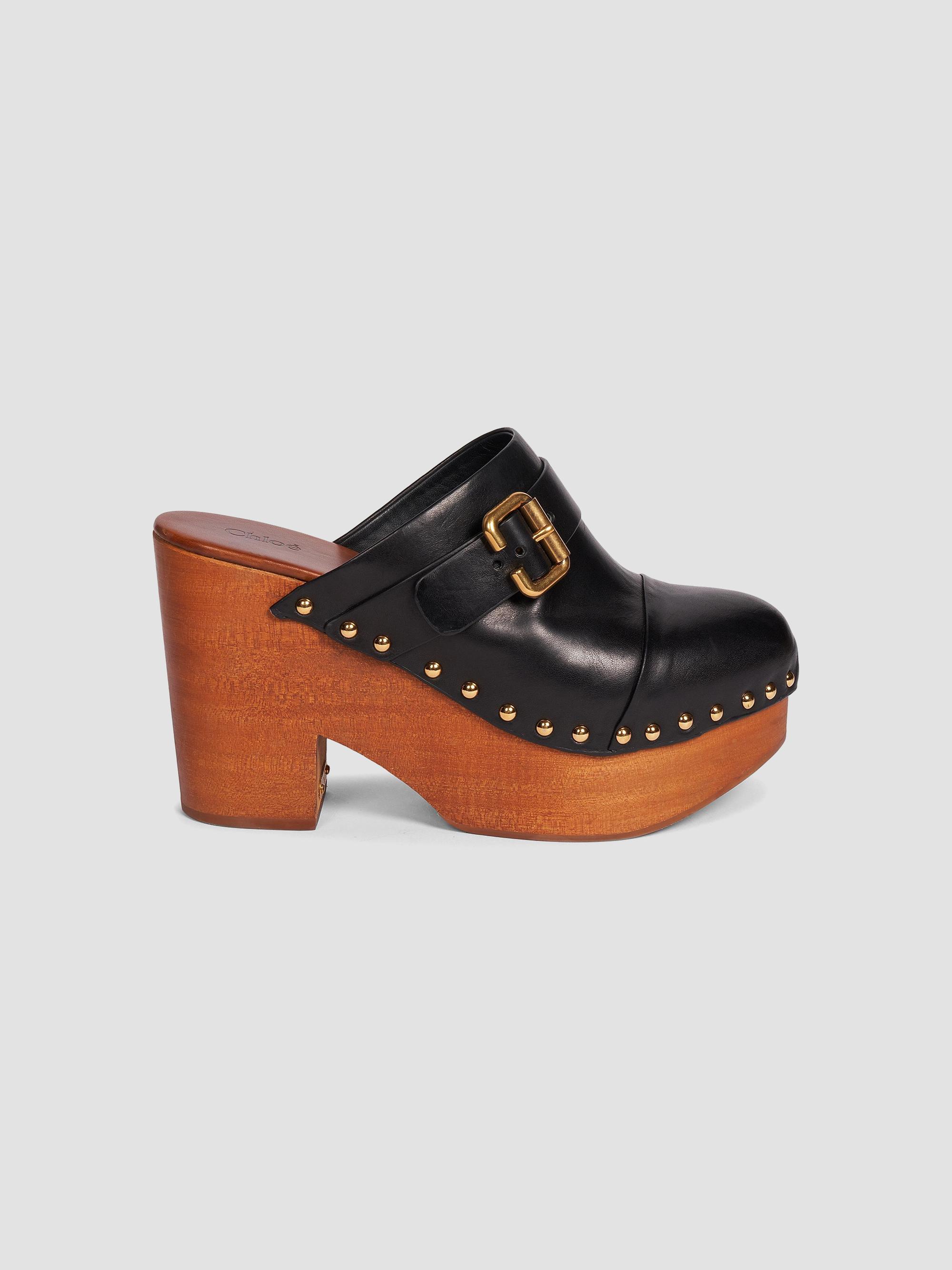 Chloé Women's Jeannette 40MM Leather Clogs - Black | Thumbnail 9