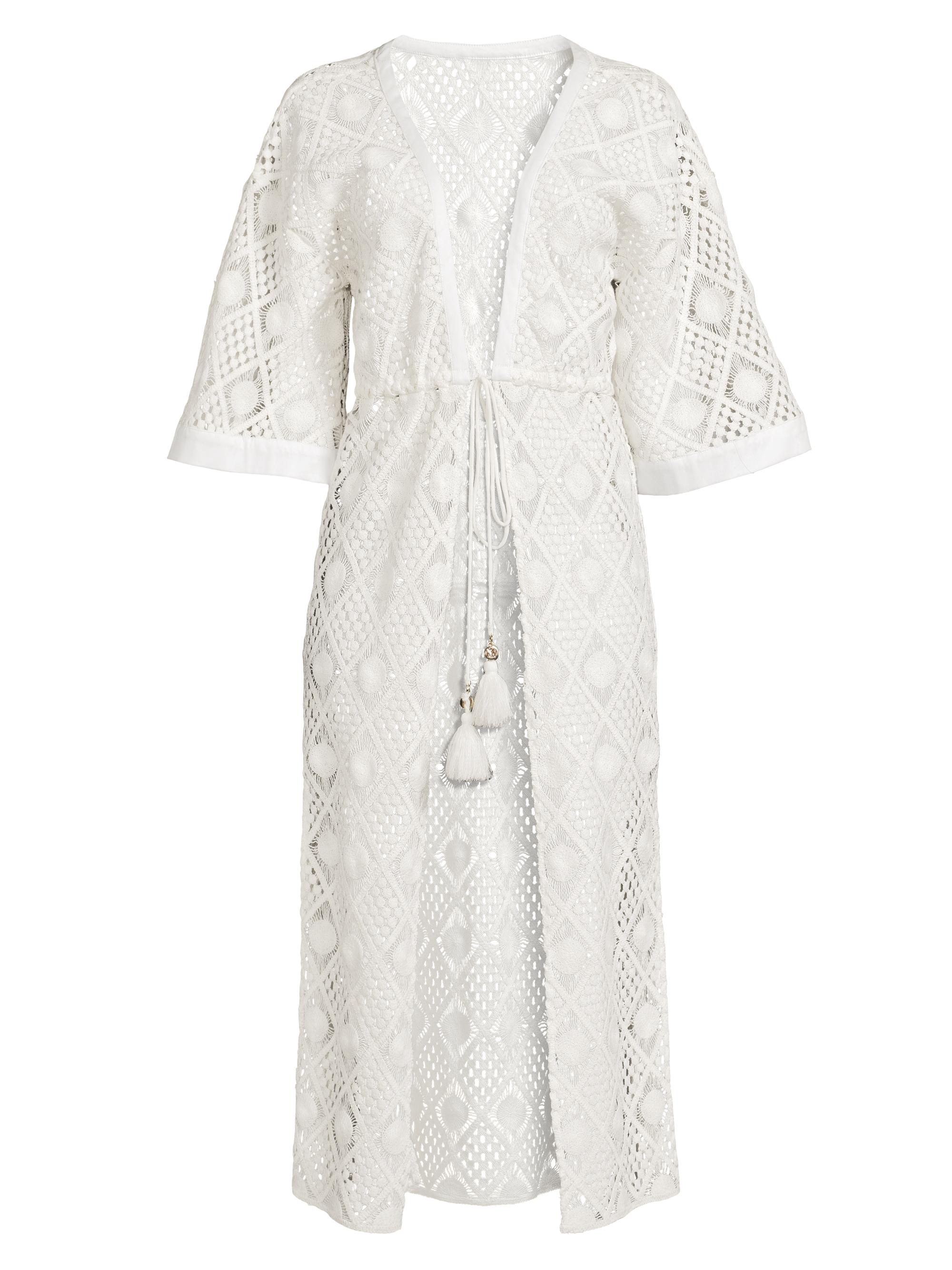 Milly Women's Geometric Crochet Cover-Up Maxi Dress - White