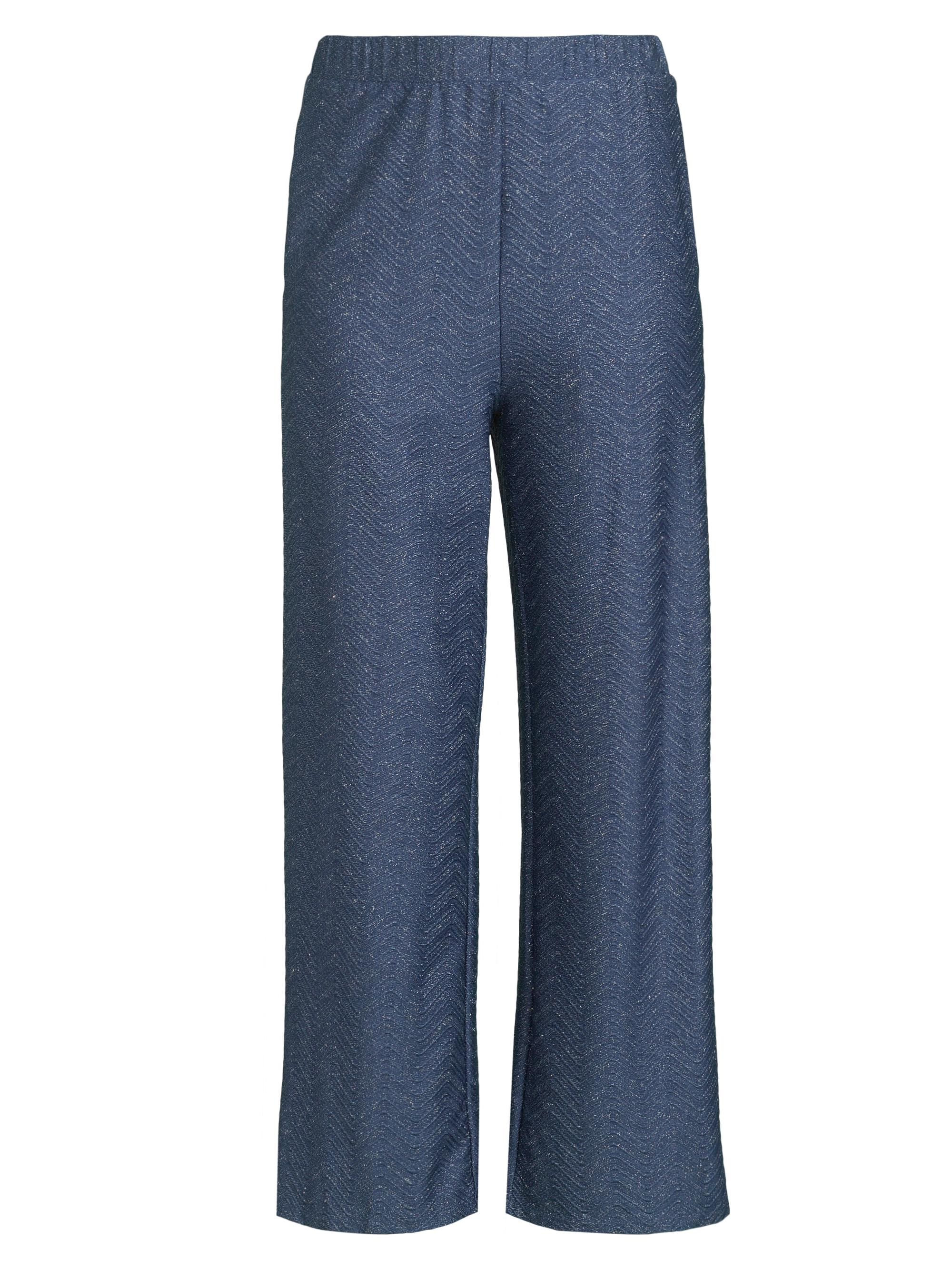 Milly Women's Chevron Shimmer Pull-On Pants - Navy Silver