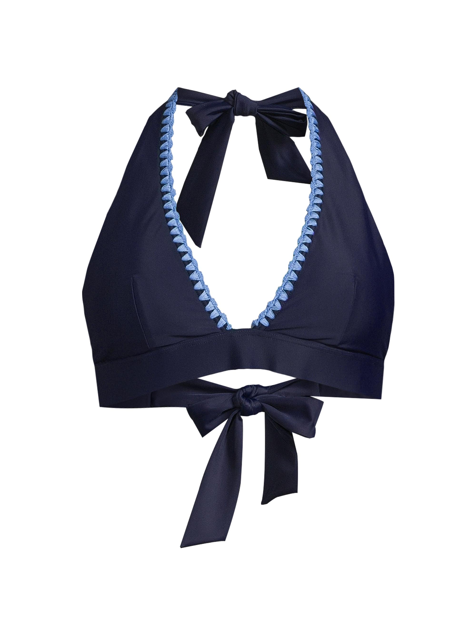 Milly Women's Carvico Crochet Stitch Bikini Top - Navy