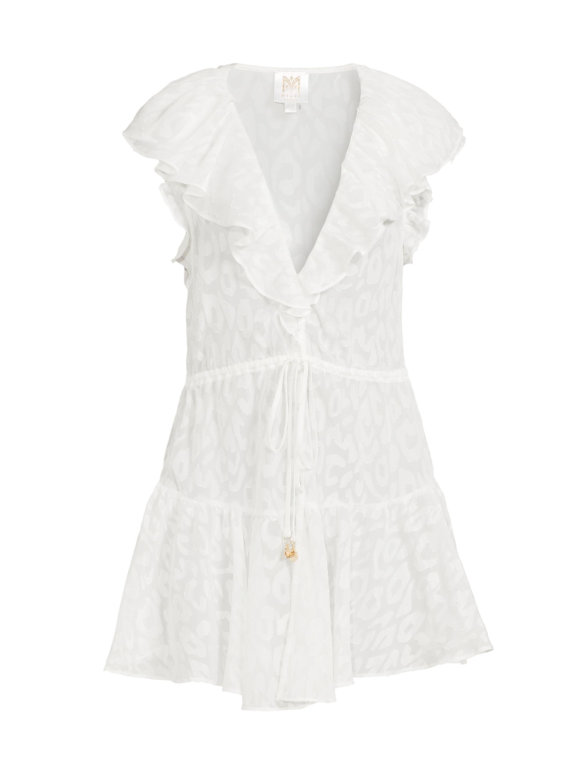 Milly Women's Dana Leopard Burnout Cover-Up Minidress - Navy