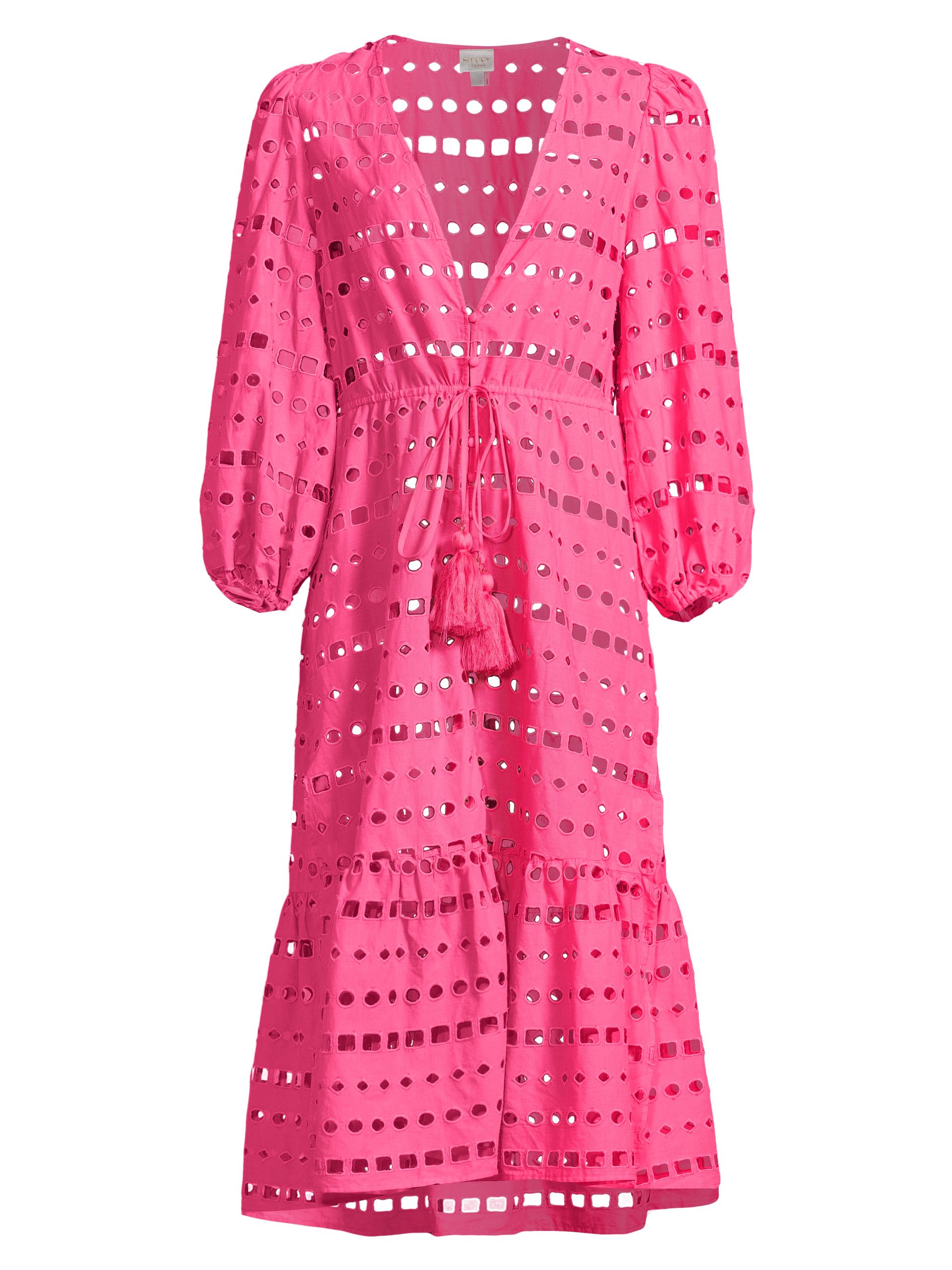 Milly Women's Fiona Geo Eyelet Cover-Up Dress - Pink