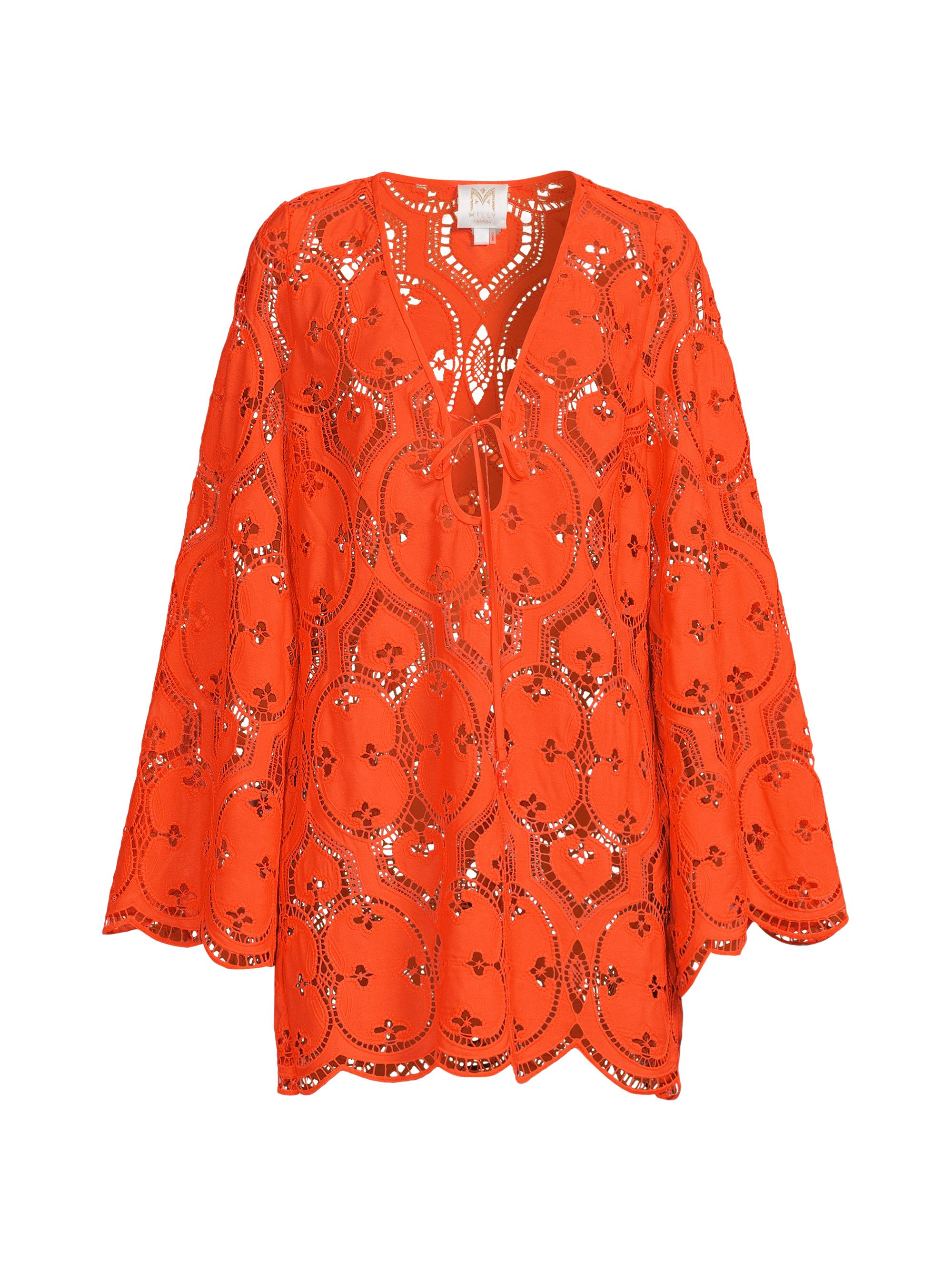 Milly Women's Viara Lace Cover-Up Minidress - Orange