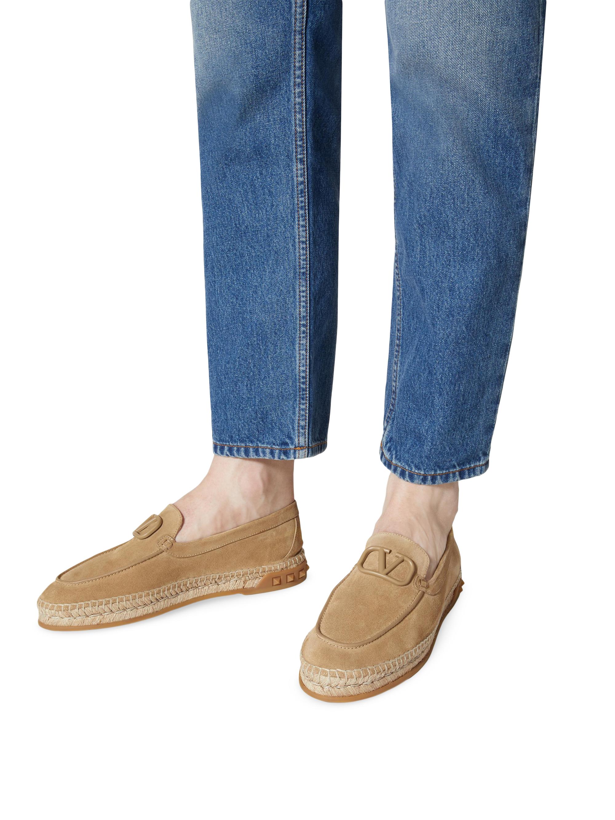 Denim Espadrilles Valentino Espadrille Flat Valentino Rockstud