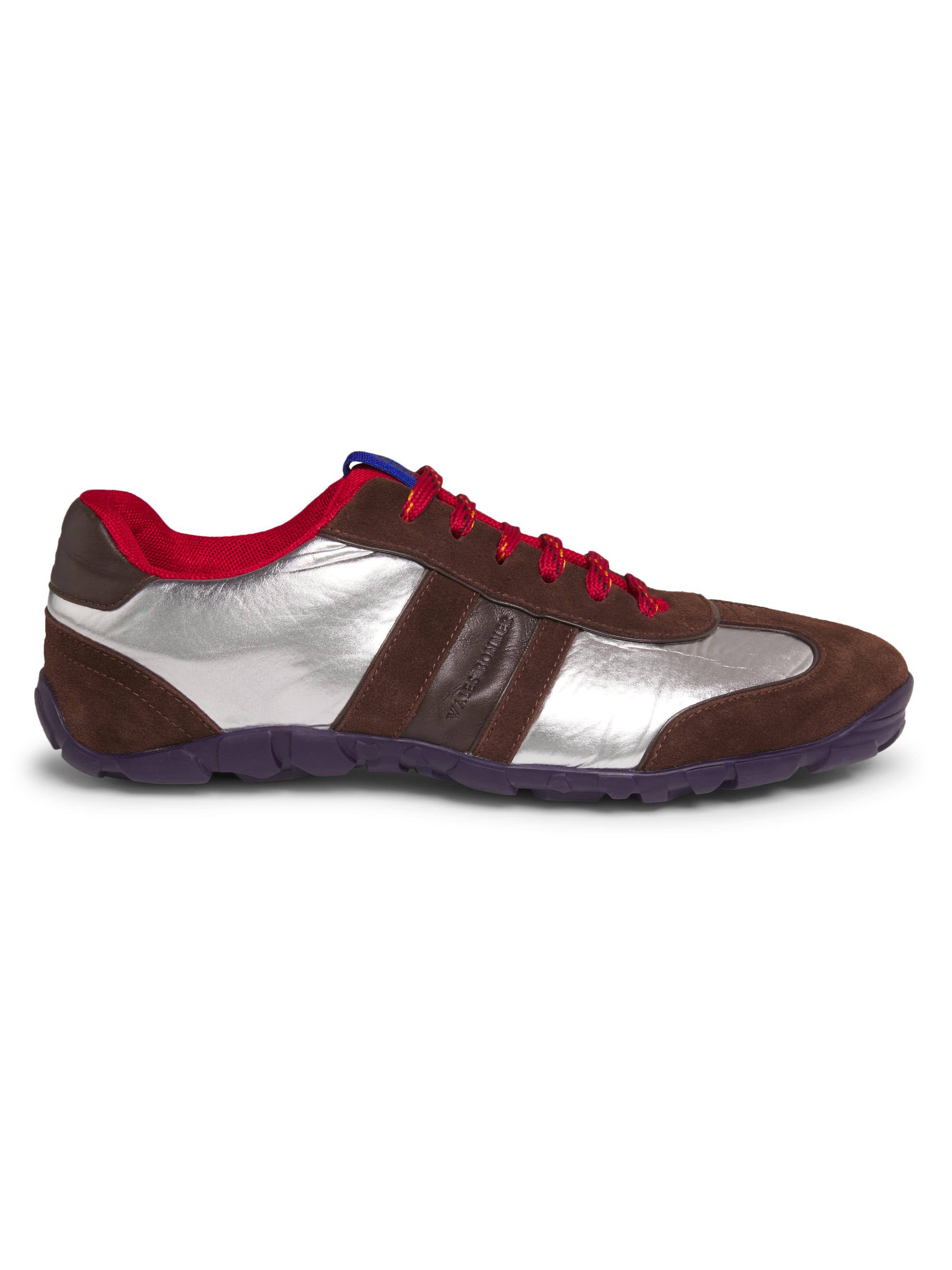 Wales Bonner Men's Dream Study Metallic Low-Top Sneakers - Brown Silver