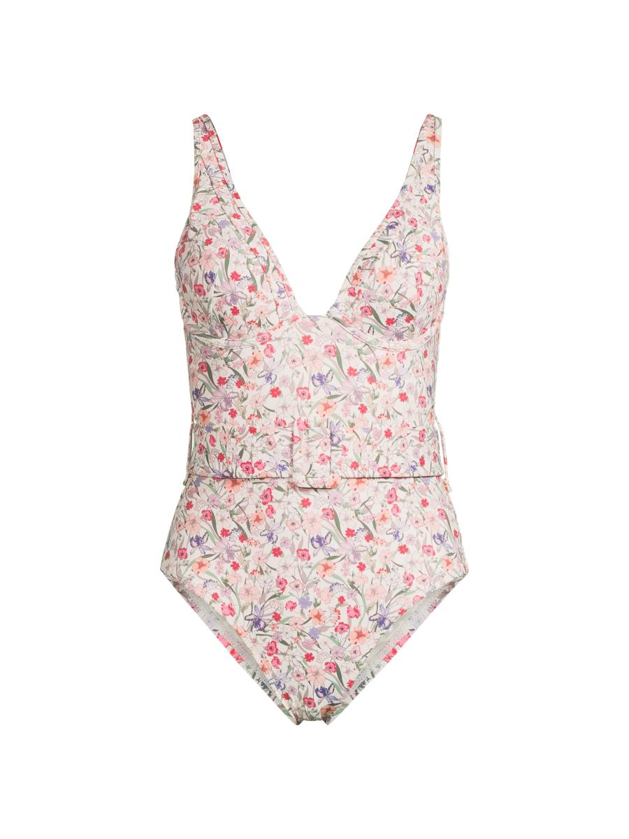 Hutch Women's Roxy One-piece Swimsuit In White Tropical Garden