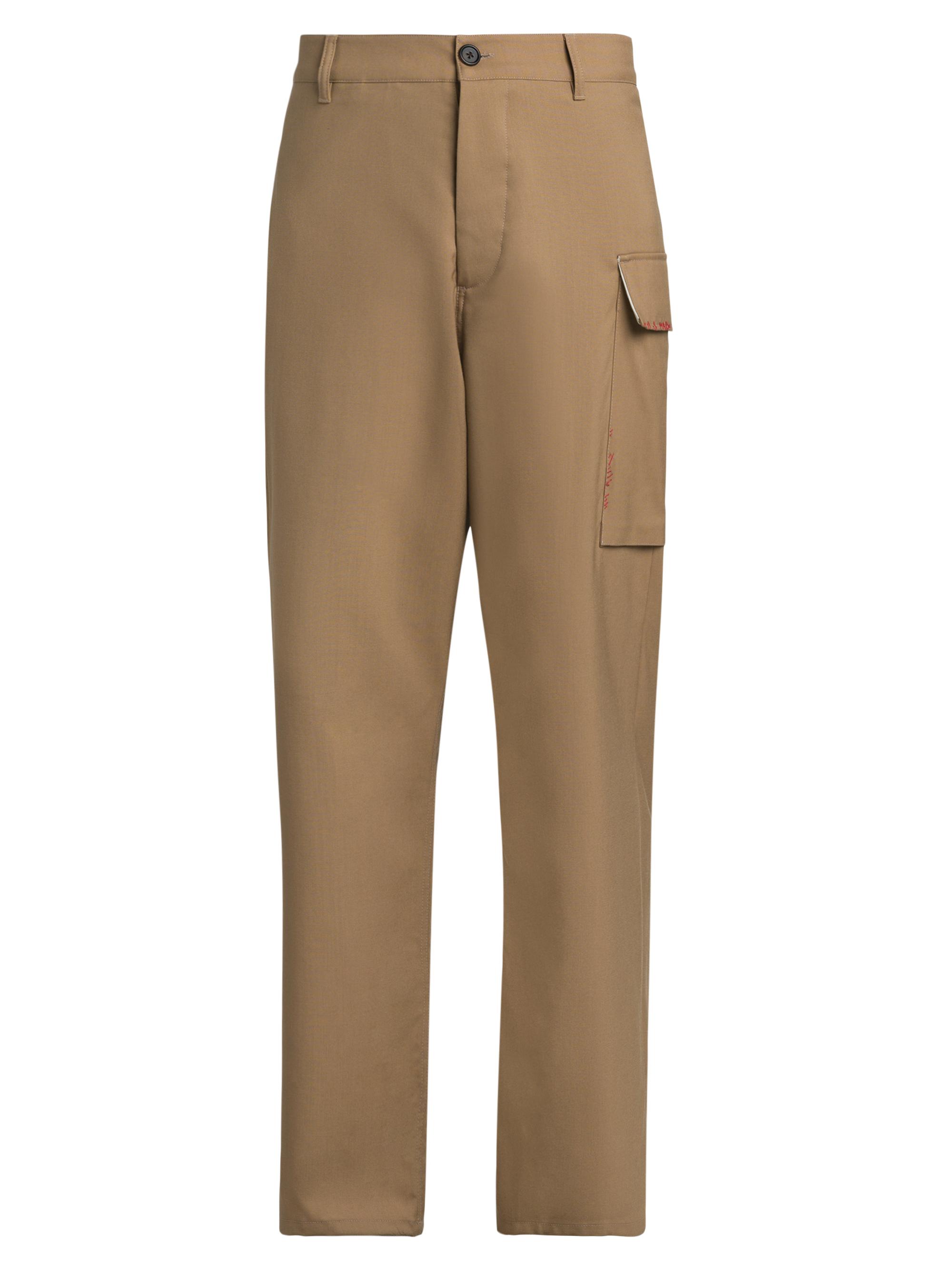 Marni Men's Wool Straight-Leg Trousers - Biscuit