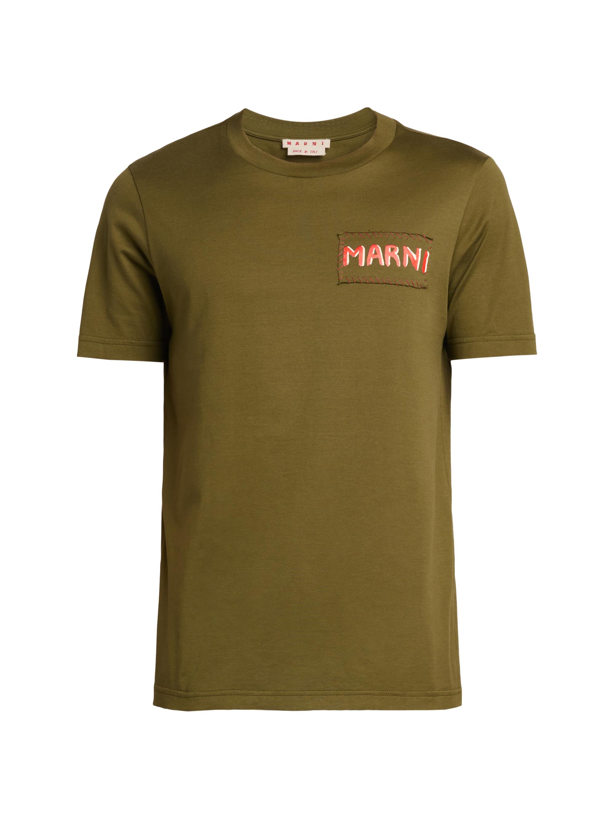 Marni Men's Logo Crewneck T-Shirt - Deep Sage
