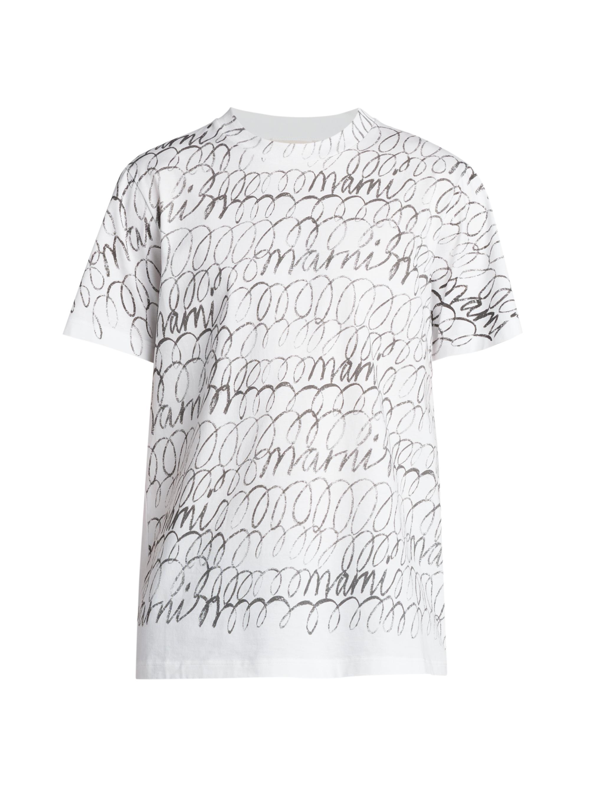 Marni Men's Scribble Cotton T-Shirt - Lily White
