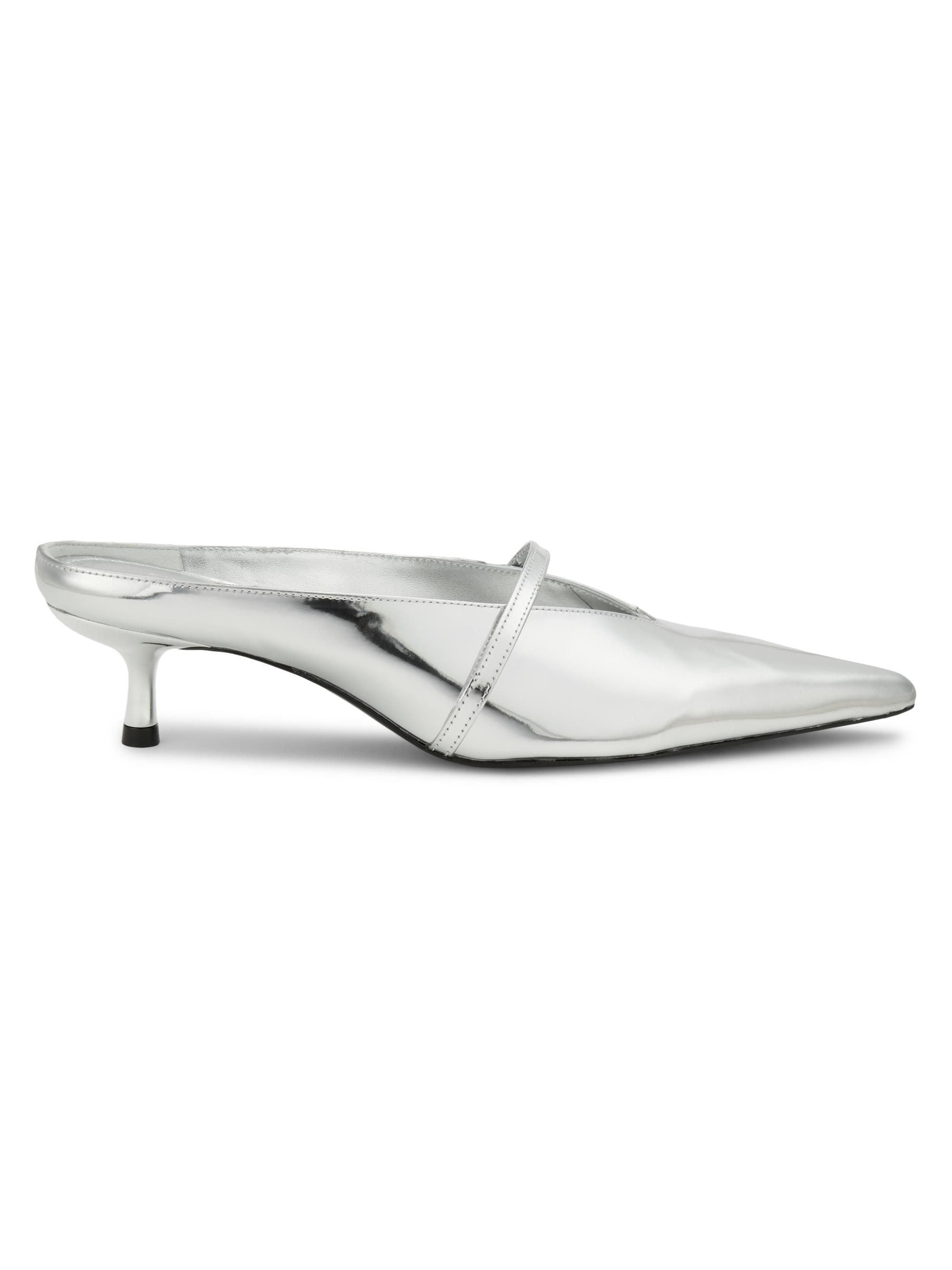 SIMKHAI Women's Sylvie 45MM Metallic Kitten Heels - Silver
