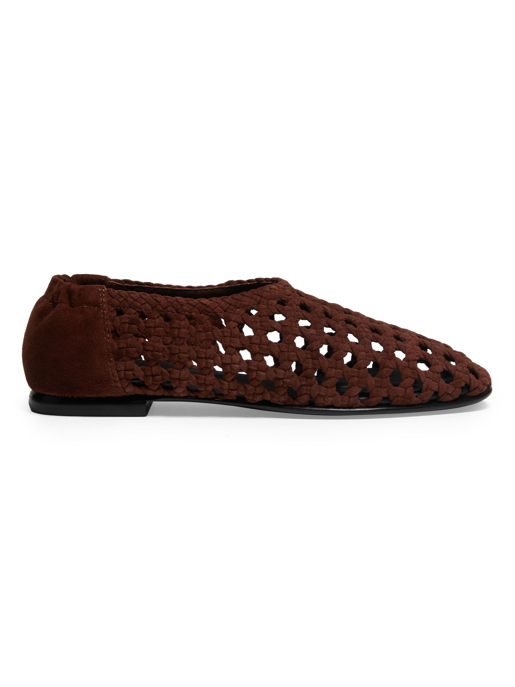 SIMKHAI Women's Eden Woven Leather Ballet Flats - Mahogany