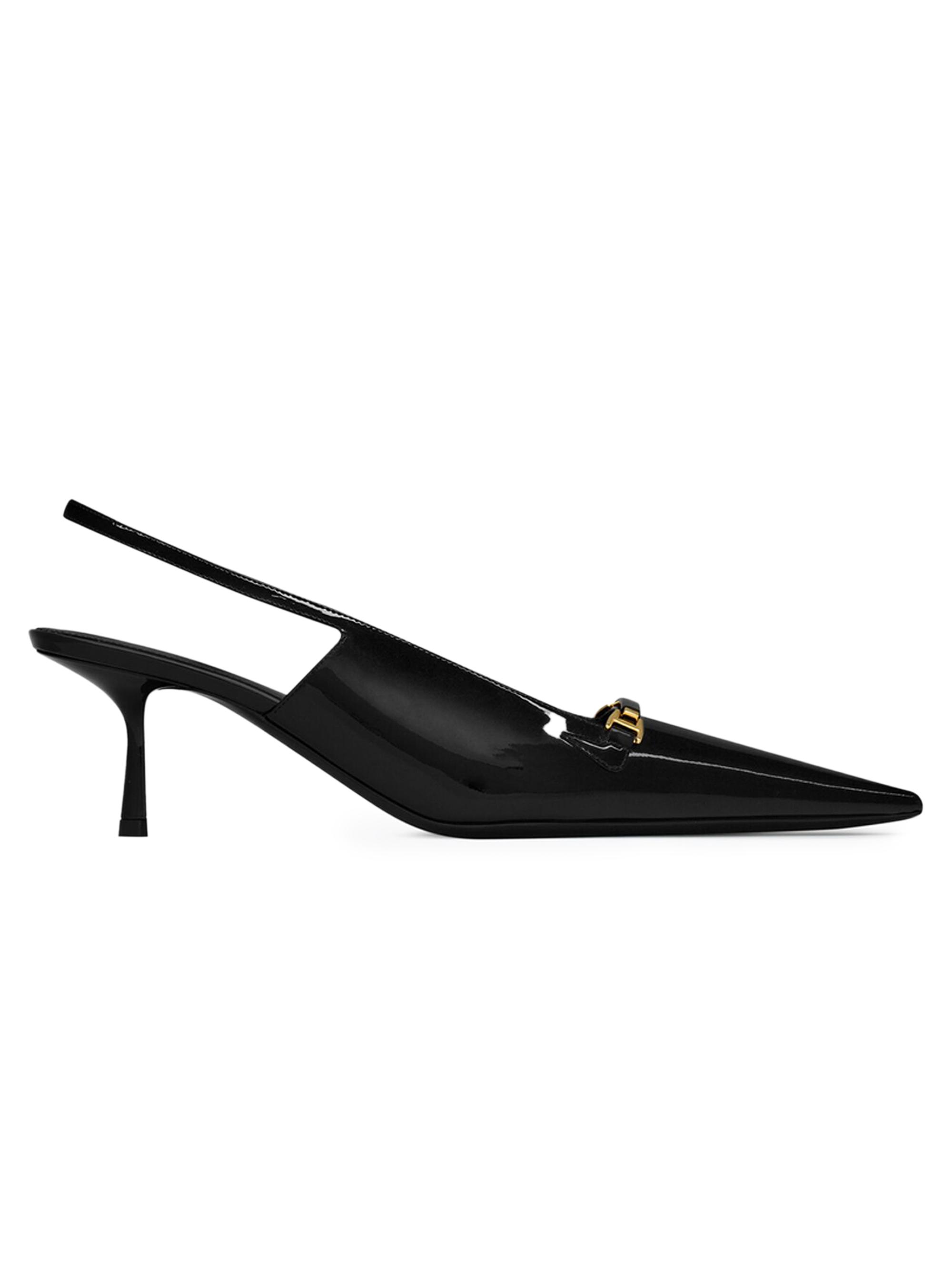 Saint Laurent Women's Carine Slingback Pumps in Patent Leather - Black