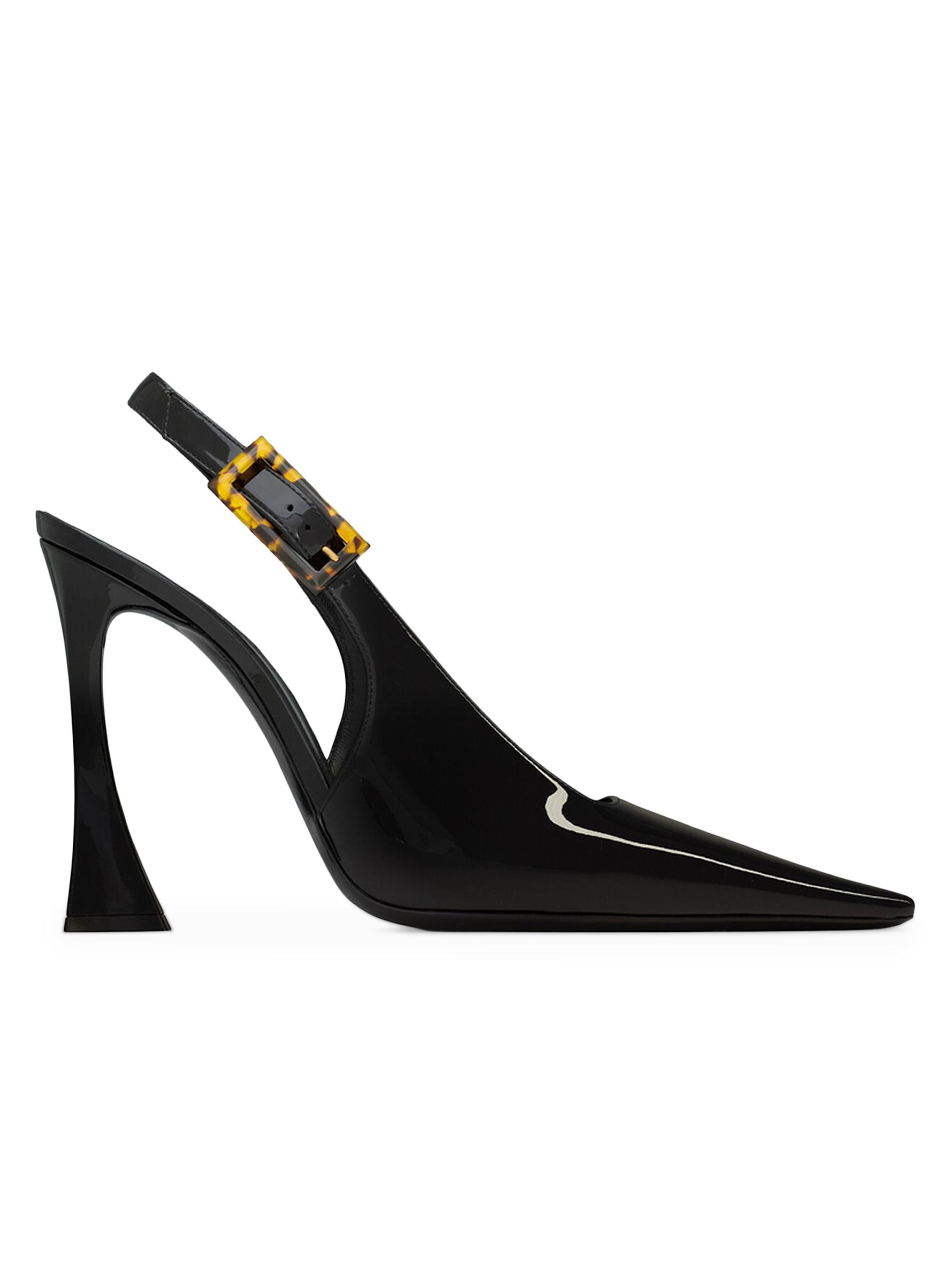 Saint Laurent Women's Dune Slingback Pumps in Patent Leather - Black
