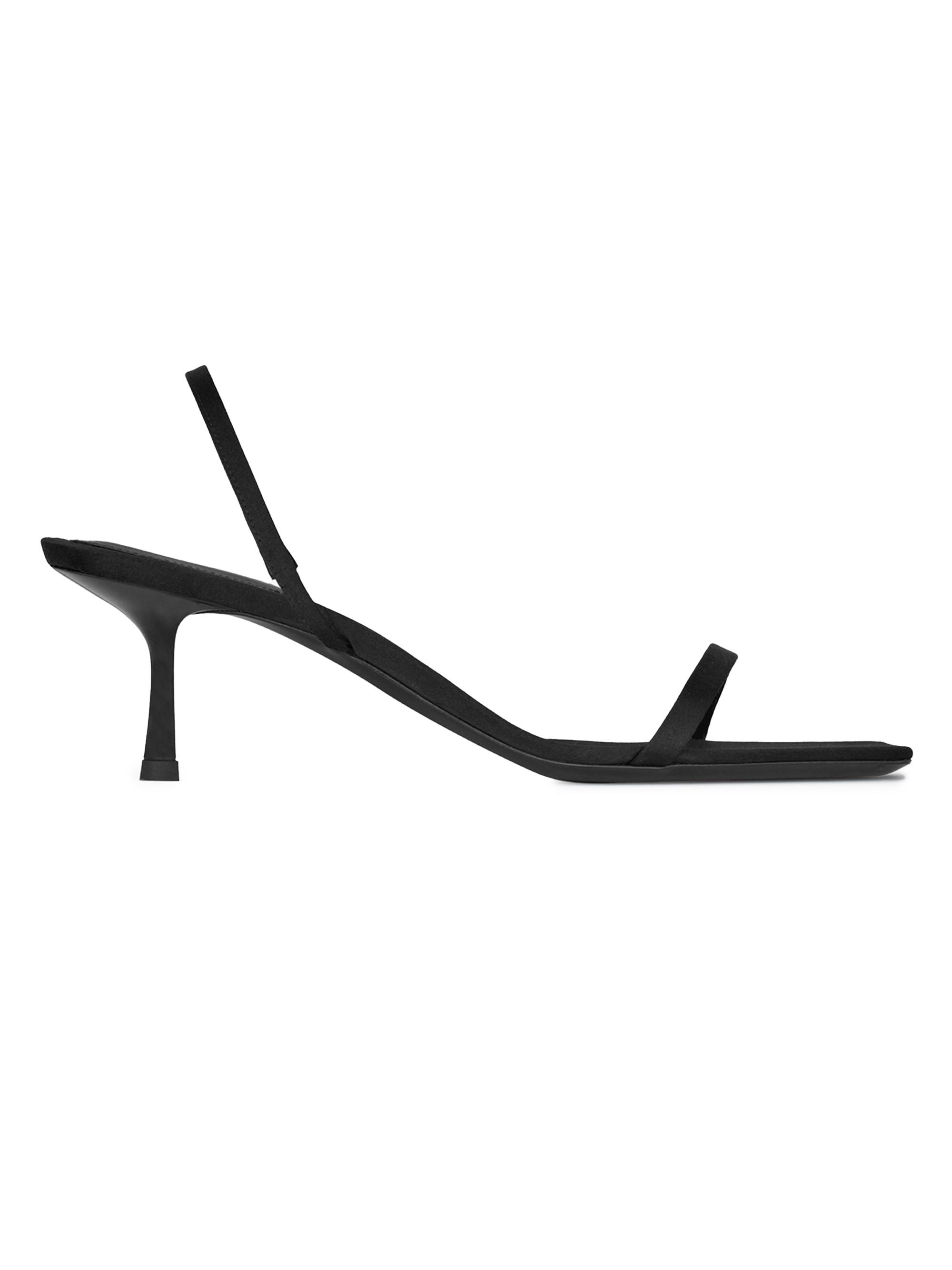 Saint Laurent Women's Jaspe Sandals in Satin Crepe - Black