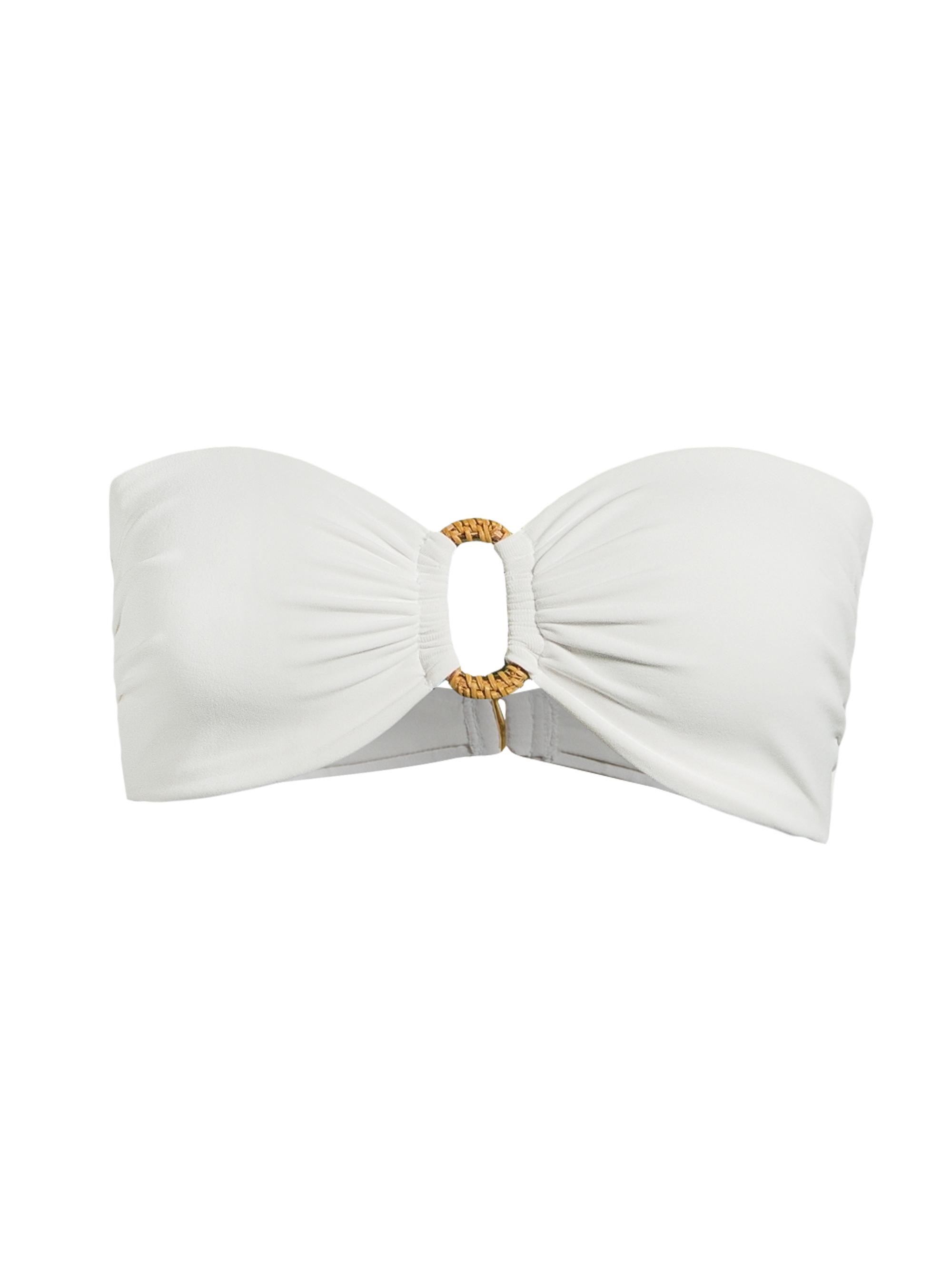 Robin Piccone Women's Margot Raffia O-Ring Bandeau Top - White