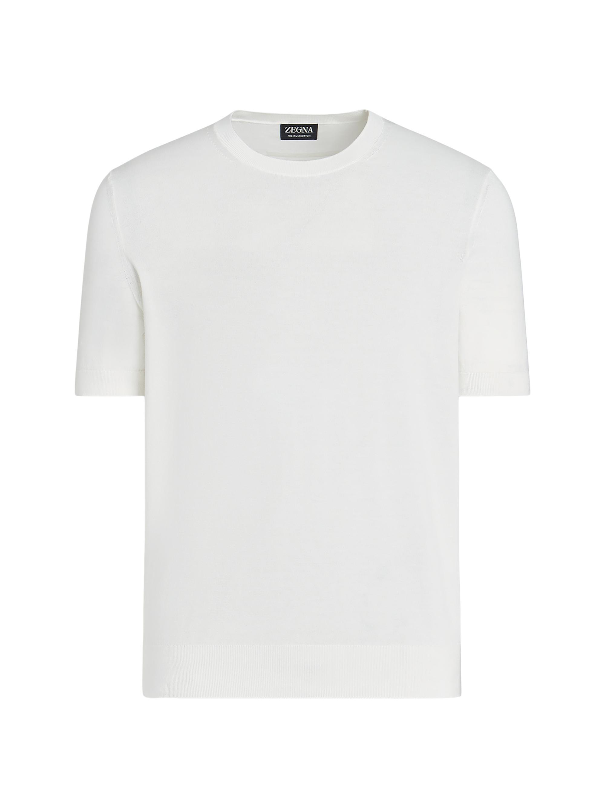 ZEGNA Men's Cotton Crewneck T-Shirt - White