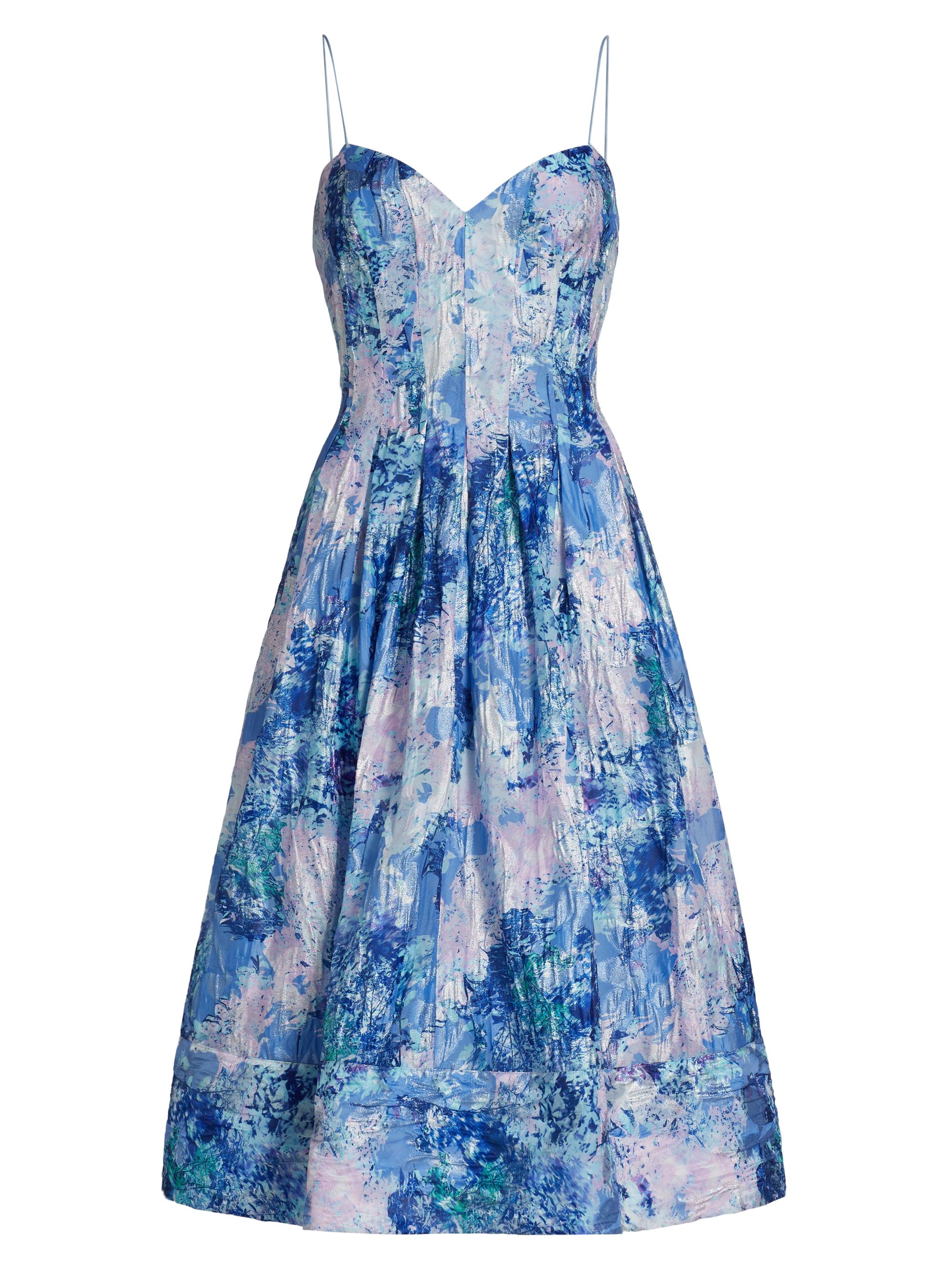 ML Monique Lhuillier Women's Sage Jacquard Midi-Dress - Iris Lakes