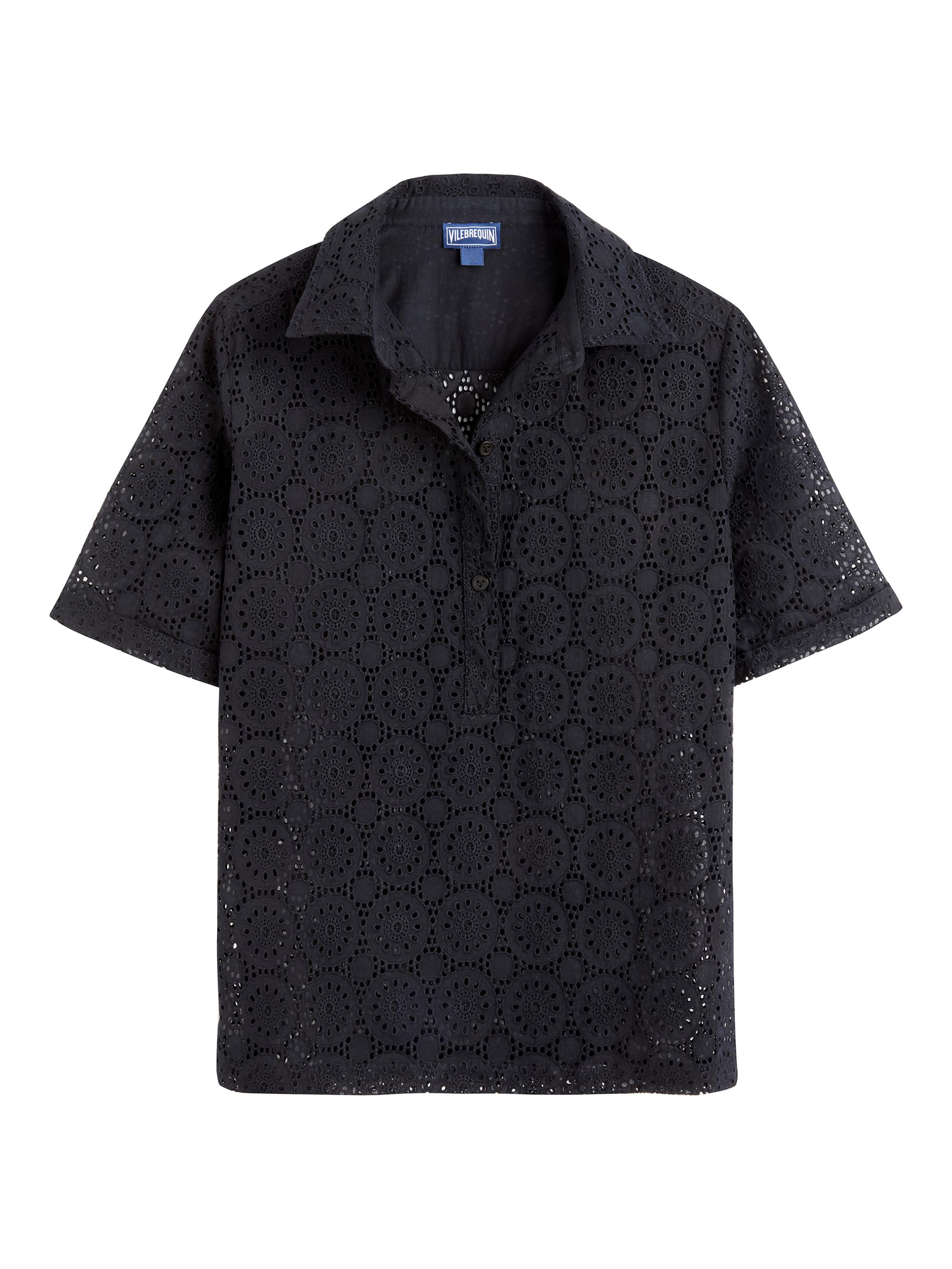 Vilebrequin Women's Broderie Anglaise Short-Sleeve Shirt - Noir