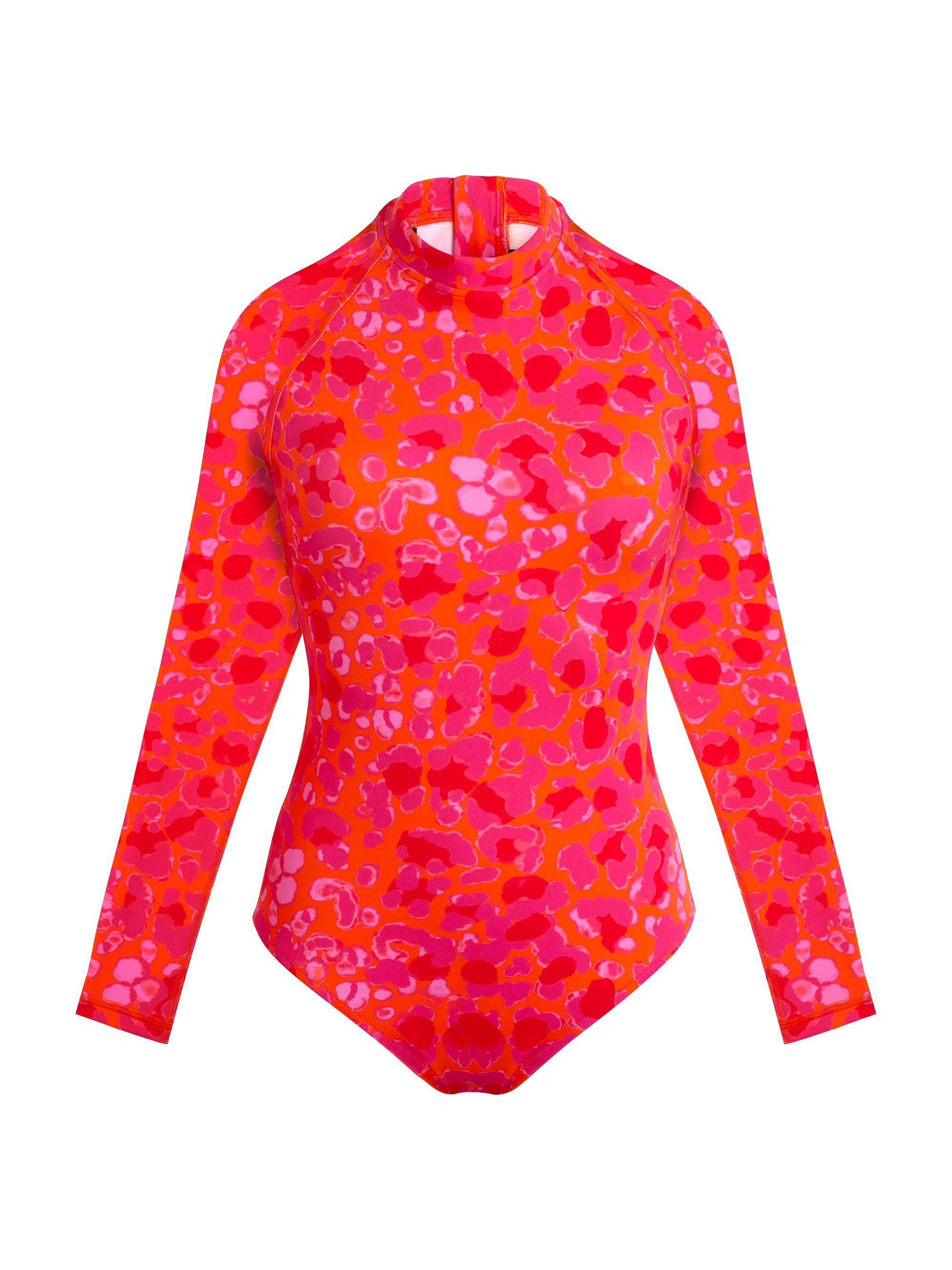 Vilebrequin Women's New Leopard Neoprene Rashguard Bodysuit - Apricot