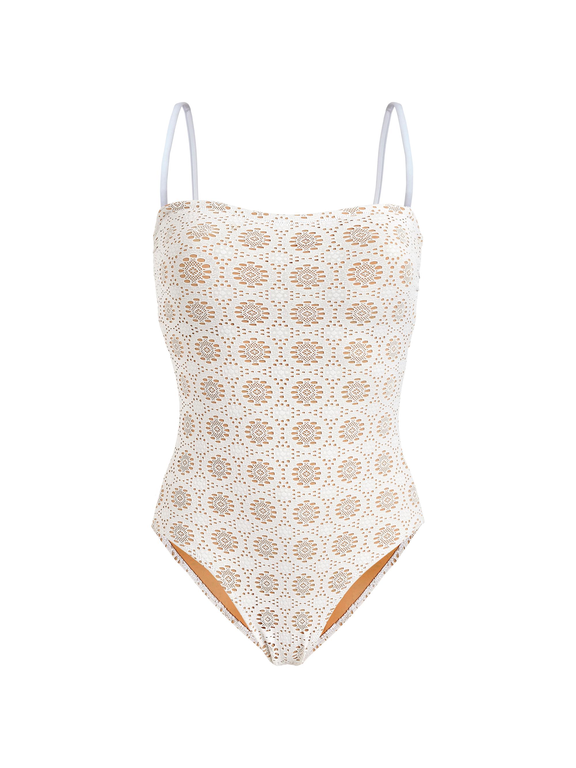 Vilebrequin Women's Broderie Anglaise One-Piece Swimsuit - Off White