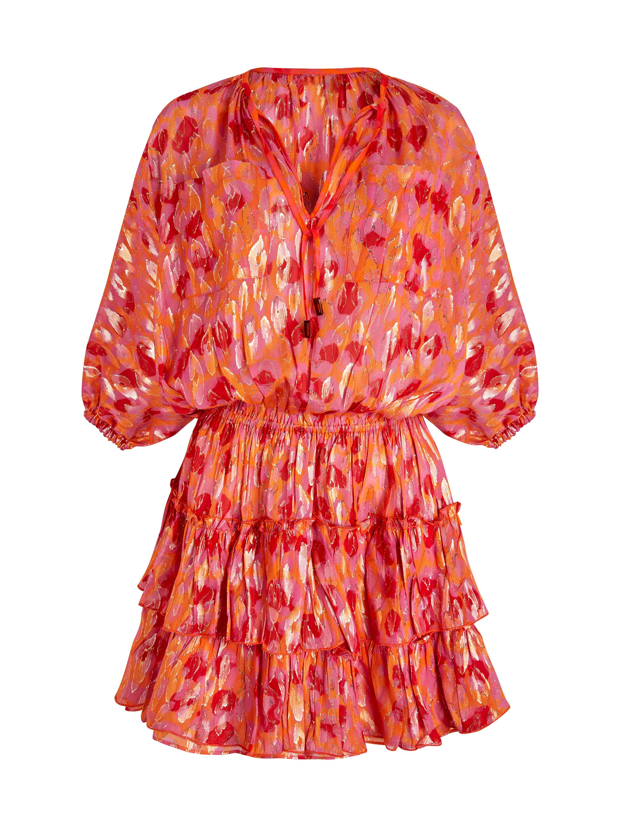 Vilebrequin Women's New Leopard Metallic Balloon-Sleeve Minidress - Apricot