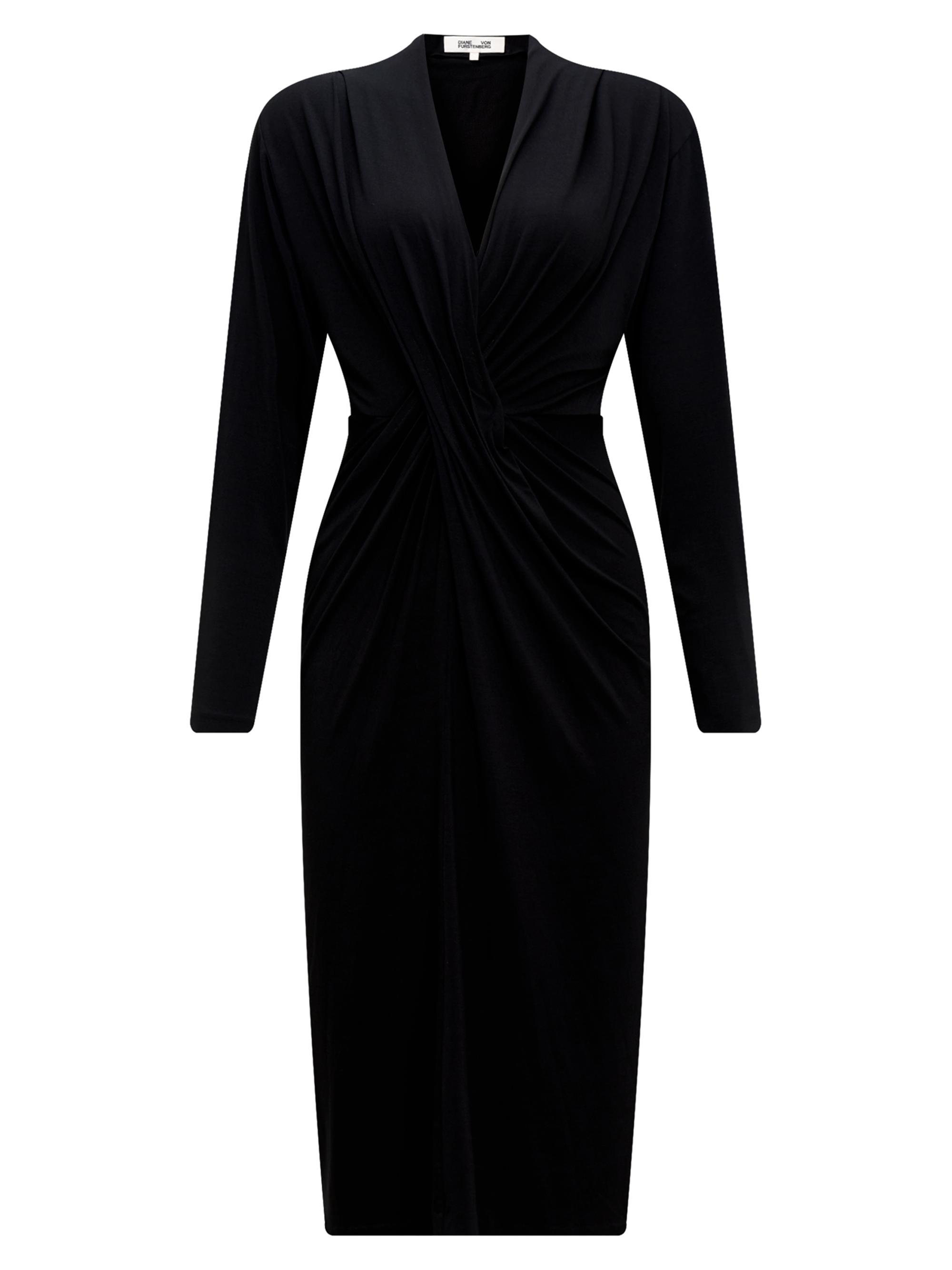 Diane von Furstenberg Women's Sylvia Twist-Front Jersey Midi-Dress - Black